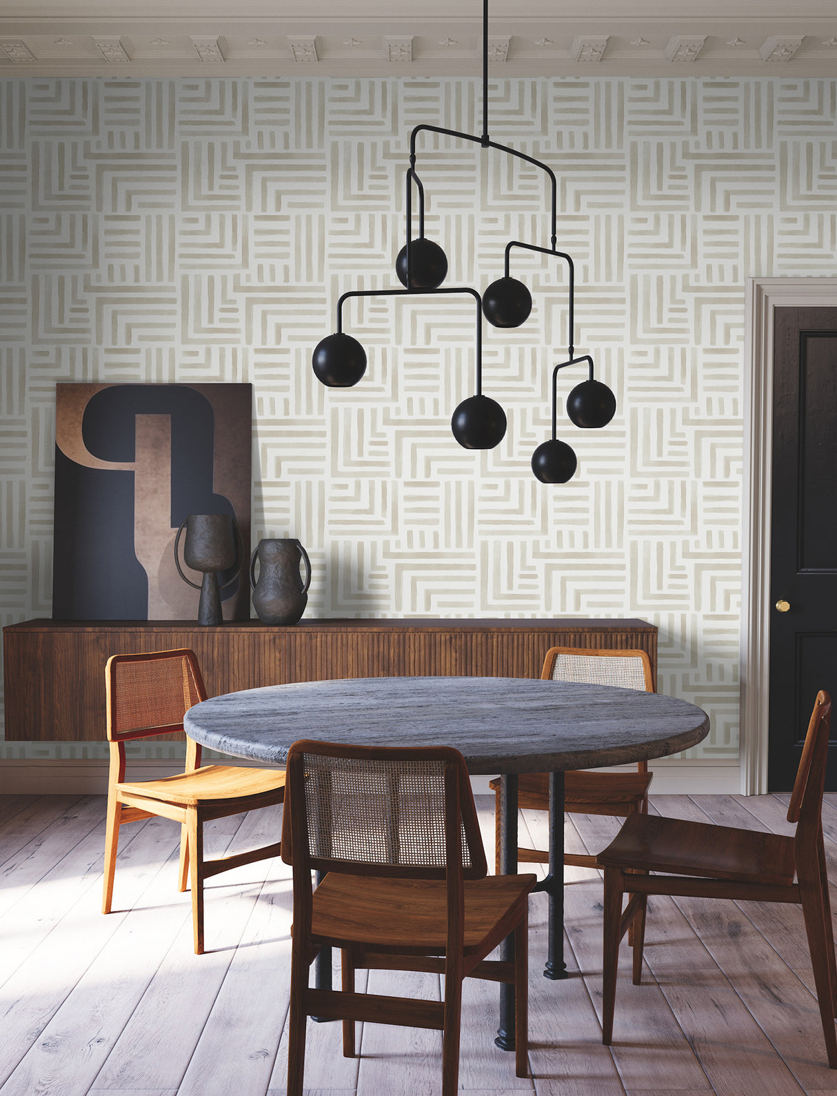 York LM5362 Painterly Labyrinth Light Neutral Wallpaper