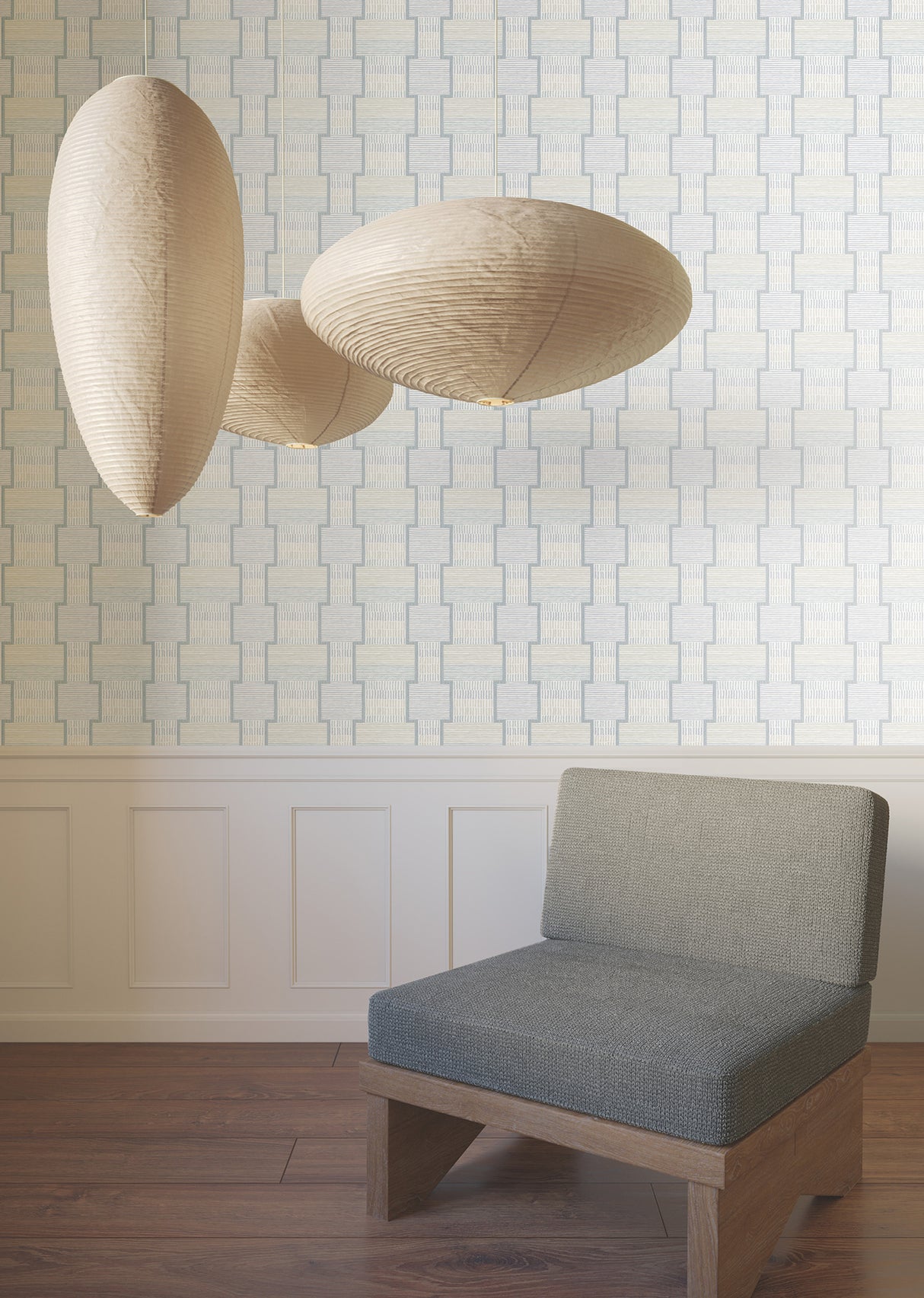 York LM5374 La Broderie Sky Blue Wallpaper