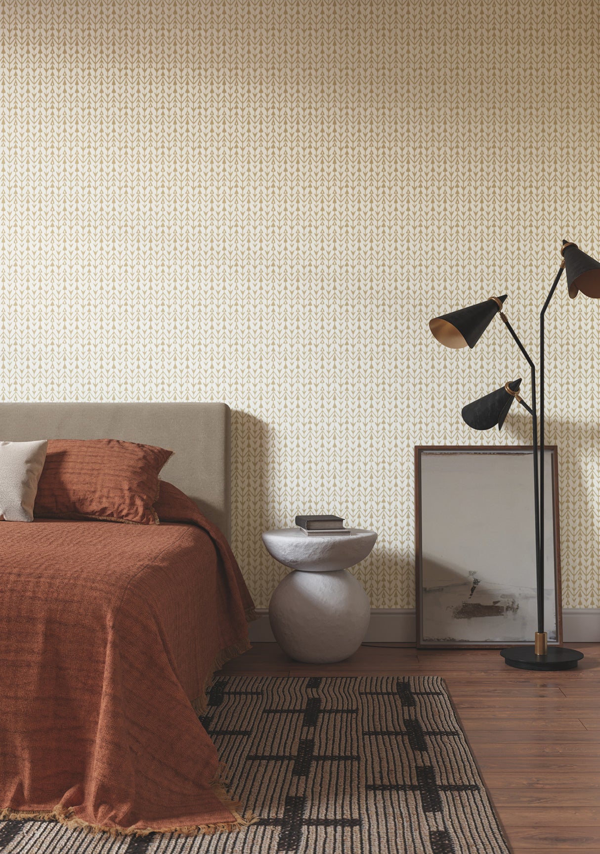 York LM5381 Martigue Stripe Ochre Wallpaper