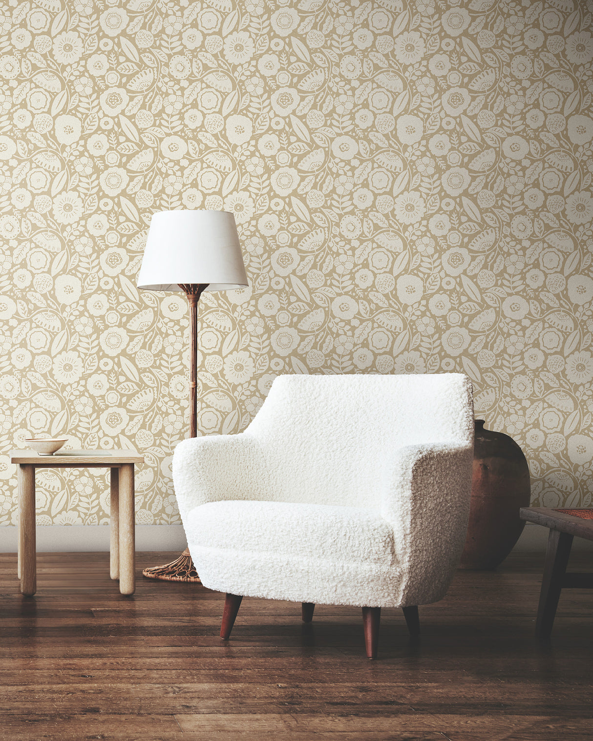 York LM5392 Camille Blossom Ochre Wallpaper