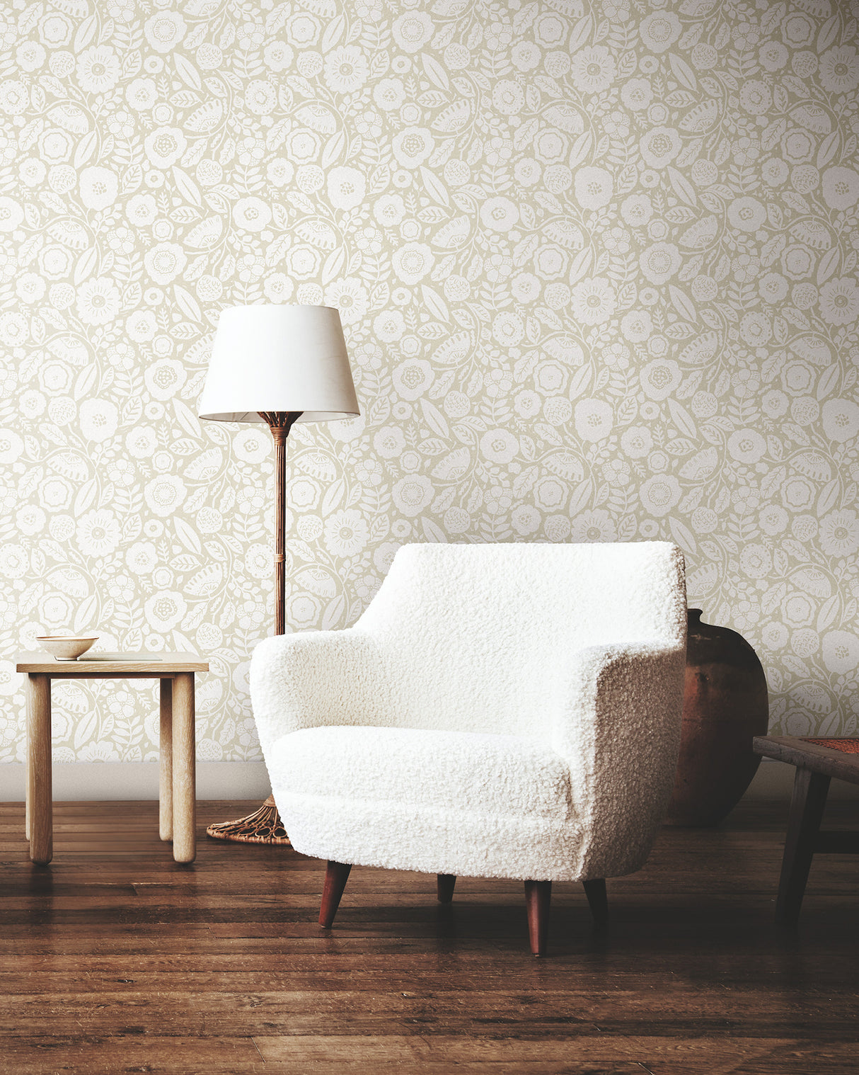 York LM5394 Camille Blossom Linen Wallpaper