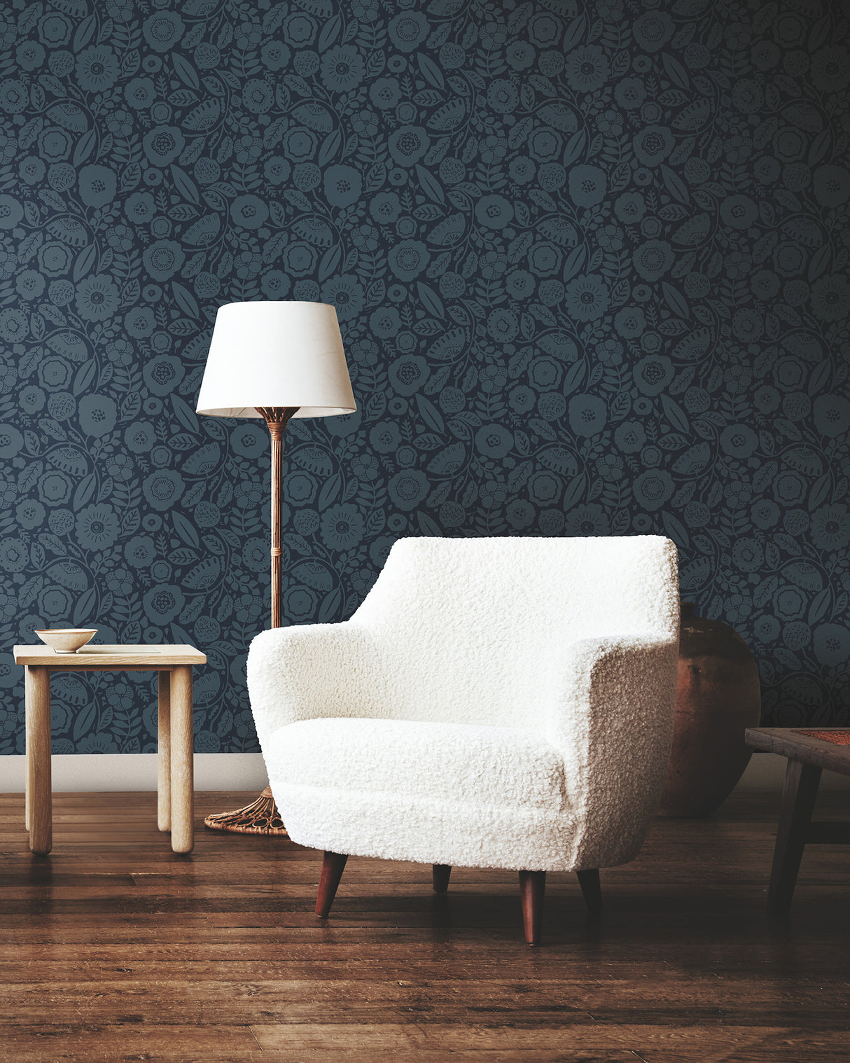York LM5396 Camille Blossom Indigo Wallpaper