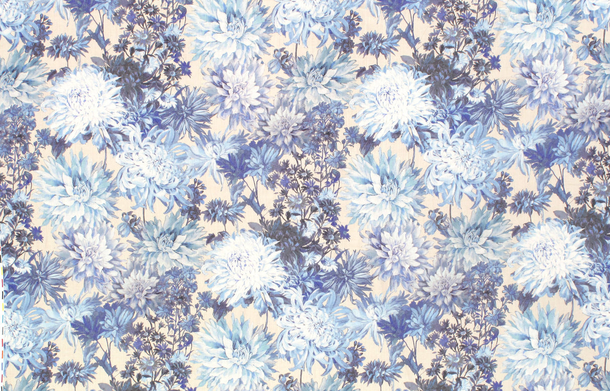 Scalamandre LO 00018037 BLUES GREY'S FLOWER GARDEN Fabric - Eade's Wallpaper