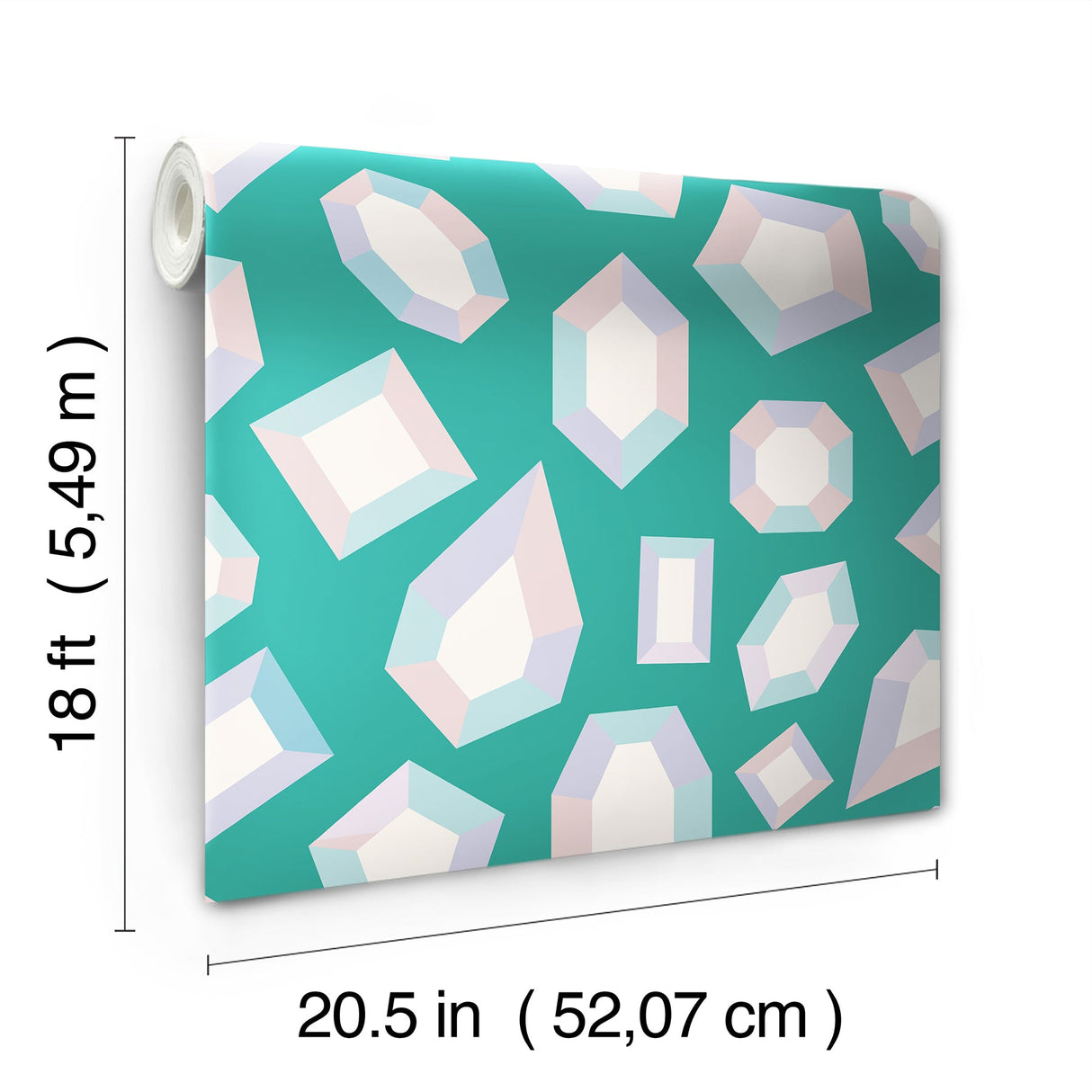 Lele Sadoughi LSS4952 Lele Gems Teal Peel & Stick Wallpaper