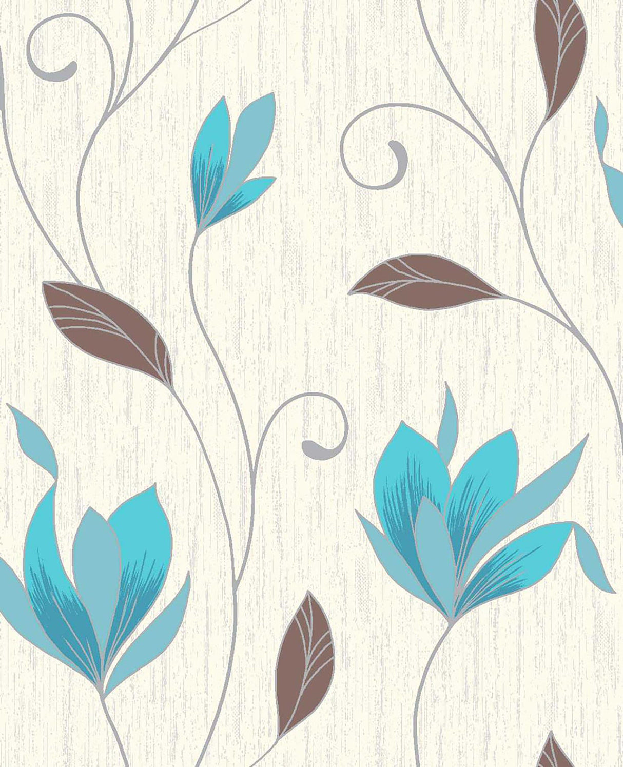 Crown  M0779 Synergy Teal Floral Trails Wallpaper