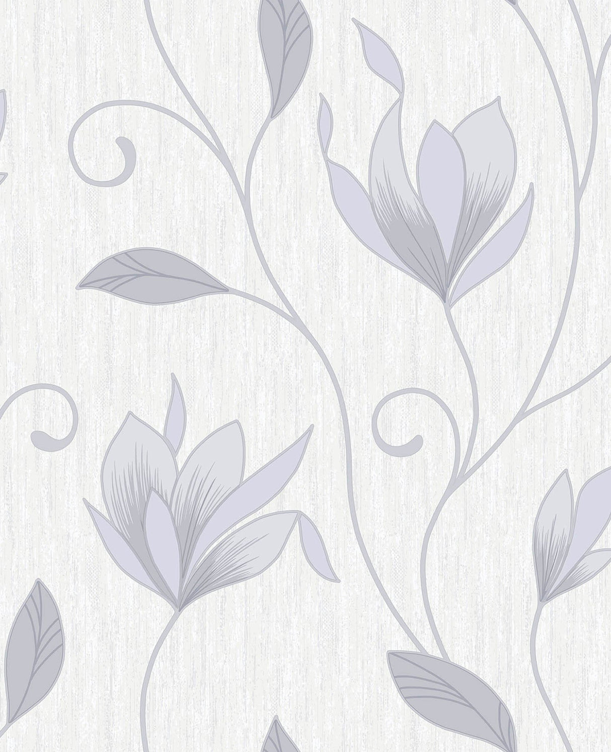 Crown  M0852 Synergy Grey Floral Trails Wallpaper