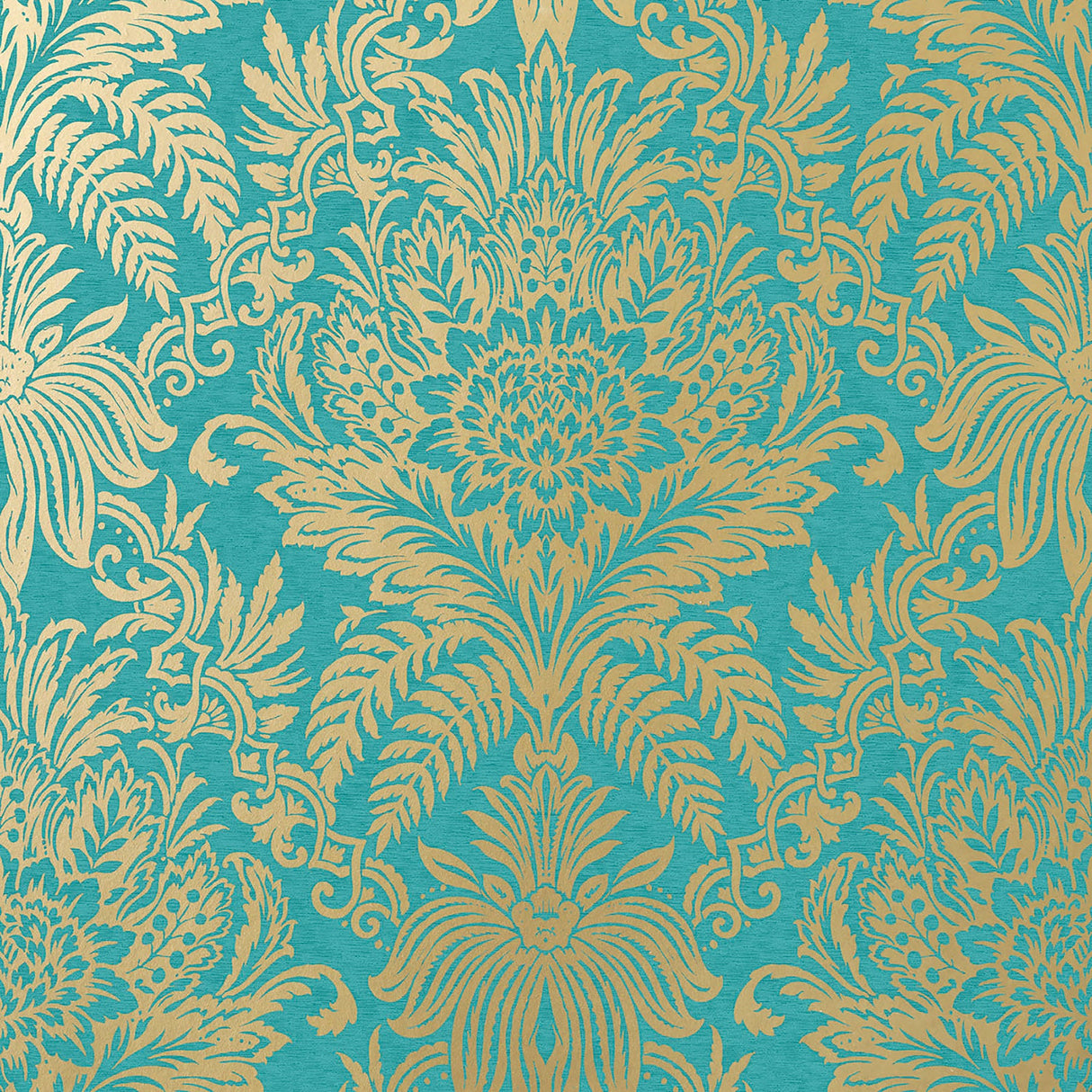 Crown  M1064 Signature Teal Damask Wallpaper