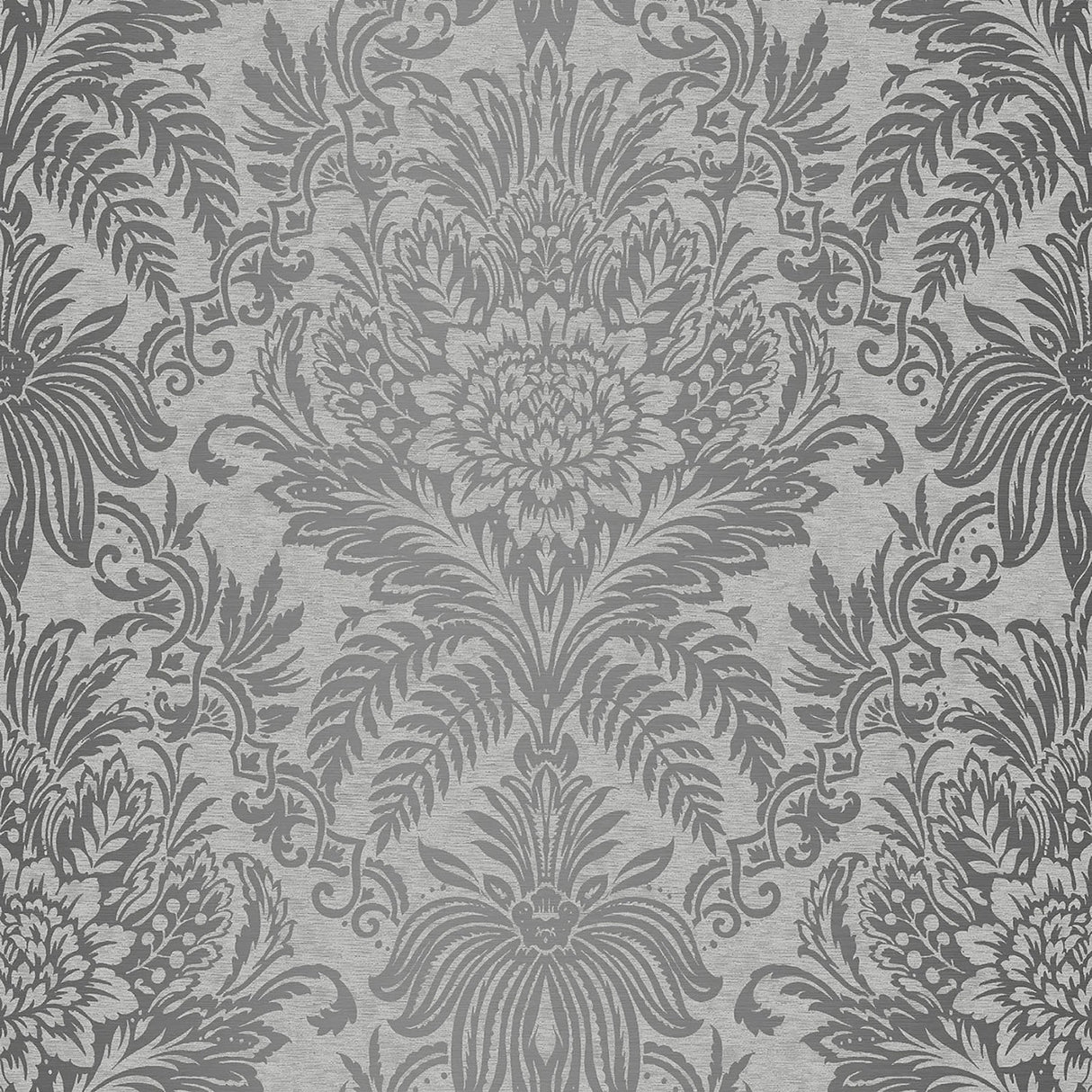Crown  M1067 Signature Grey Damask Wallpaper