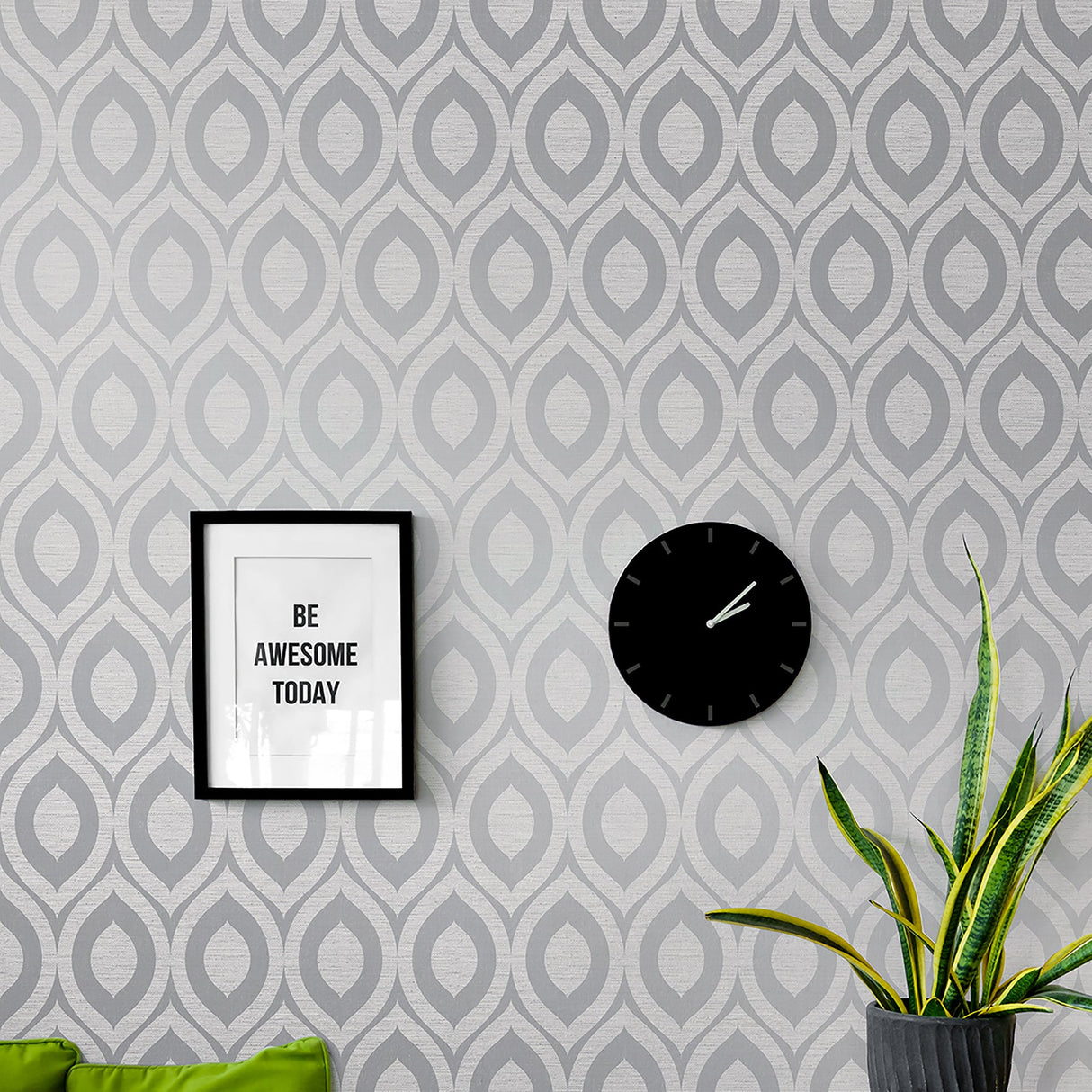 Crown  M1160 Rimini Grey Geometric Wallpaper