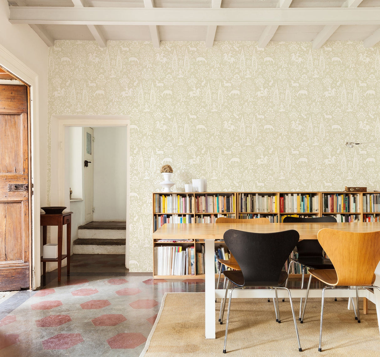 Crown  M1165 Sherwood Cream Woodland Wallpaper