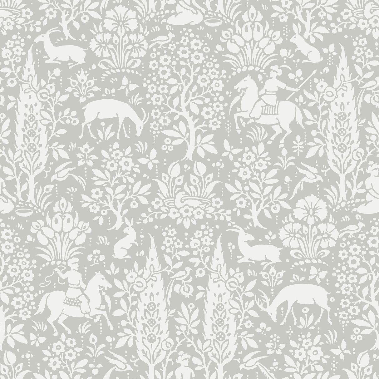 Crown  M1168 Sherwood Light Grey Woodland Wallpaper
