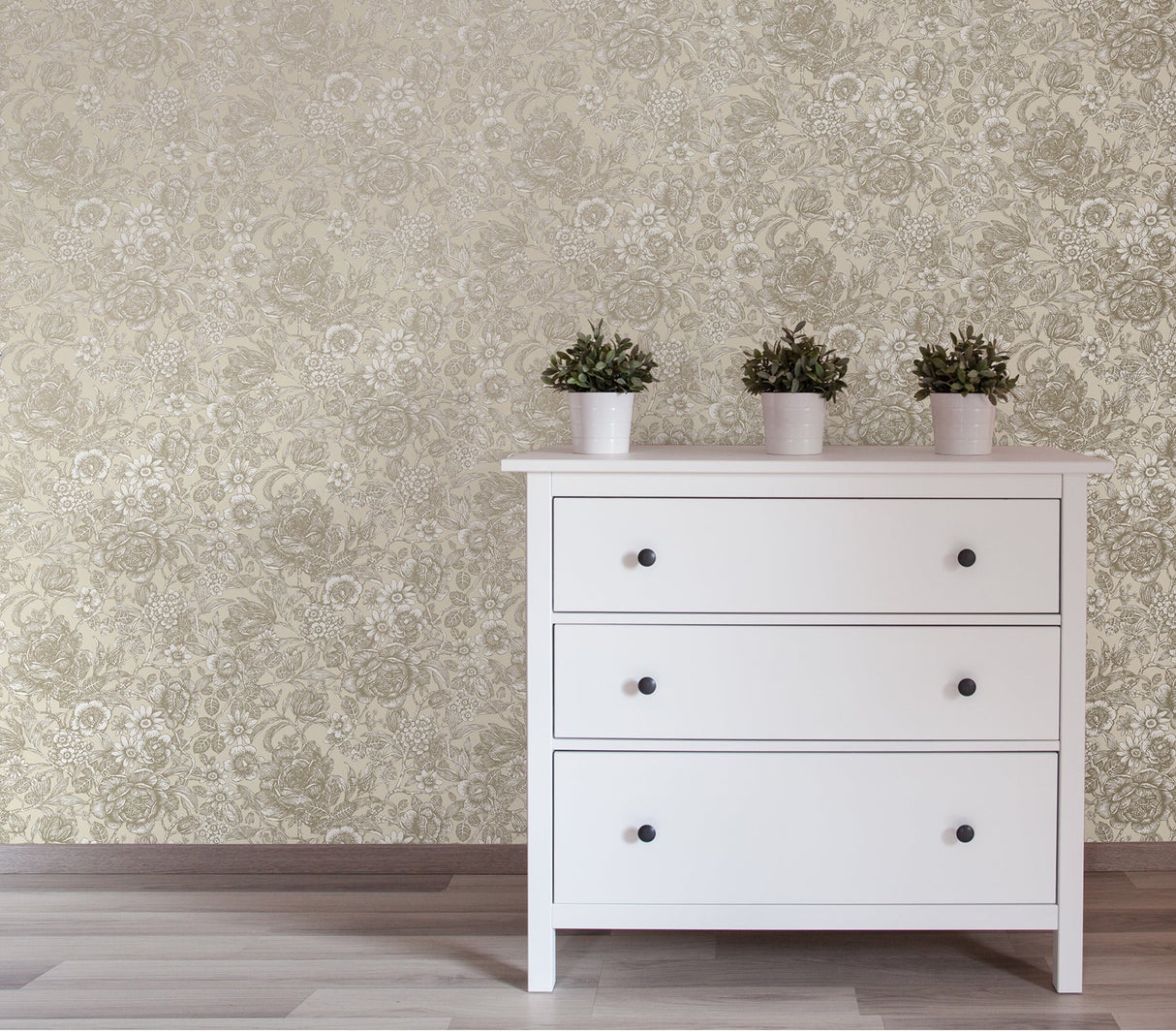 Crown  M1184 Hedgerow Wheat Floral Trails Wallpaper