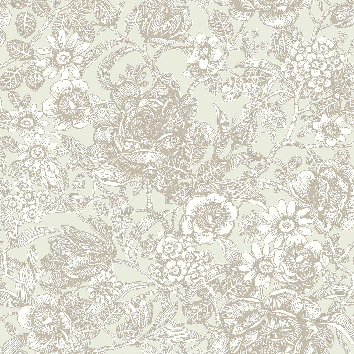 Crown  M1184 Hedgerow Wheat Floral Trails Wallpaper