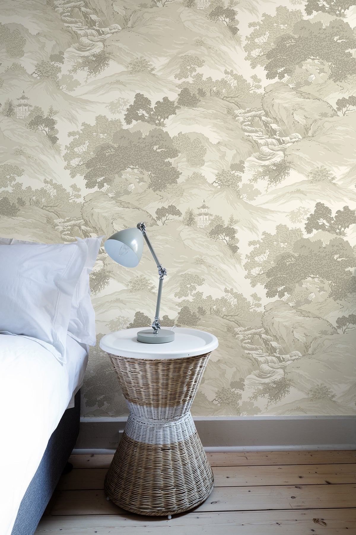 Crown  M1193 Ordos Cream Eastern Toile Wallpaper