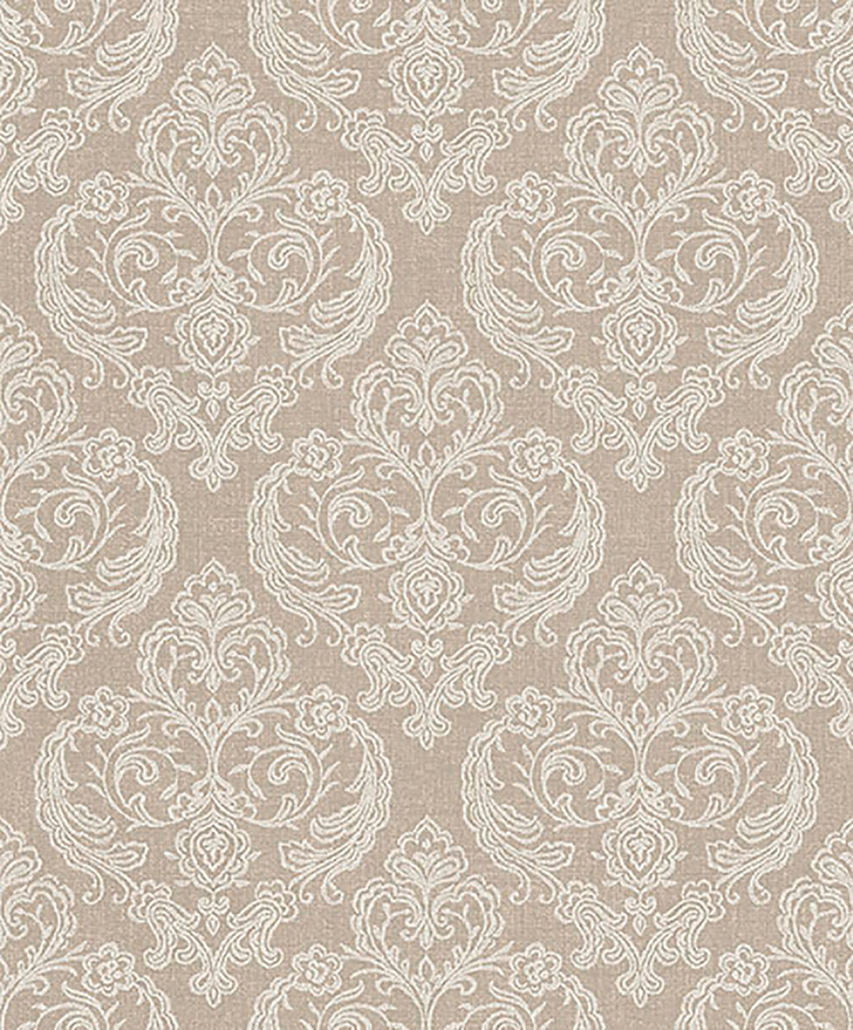 Crown  M1308 Ida Beige Damask Wallpaper