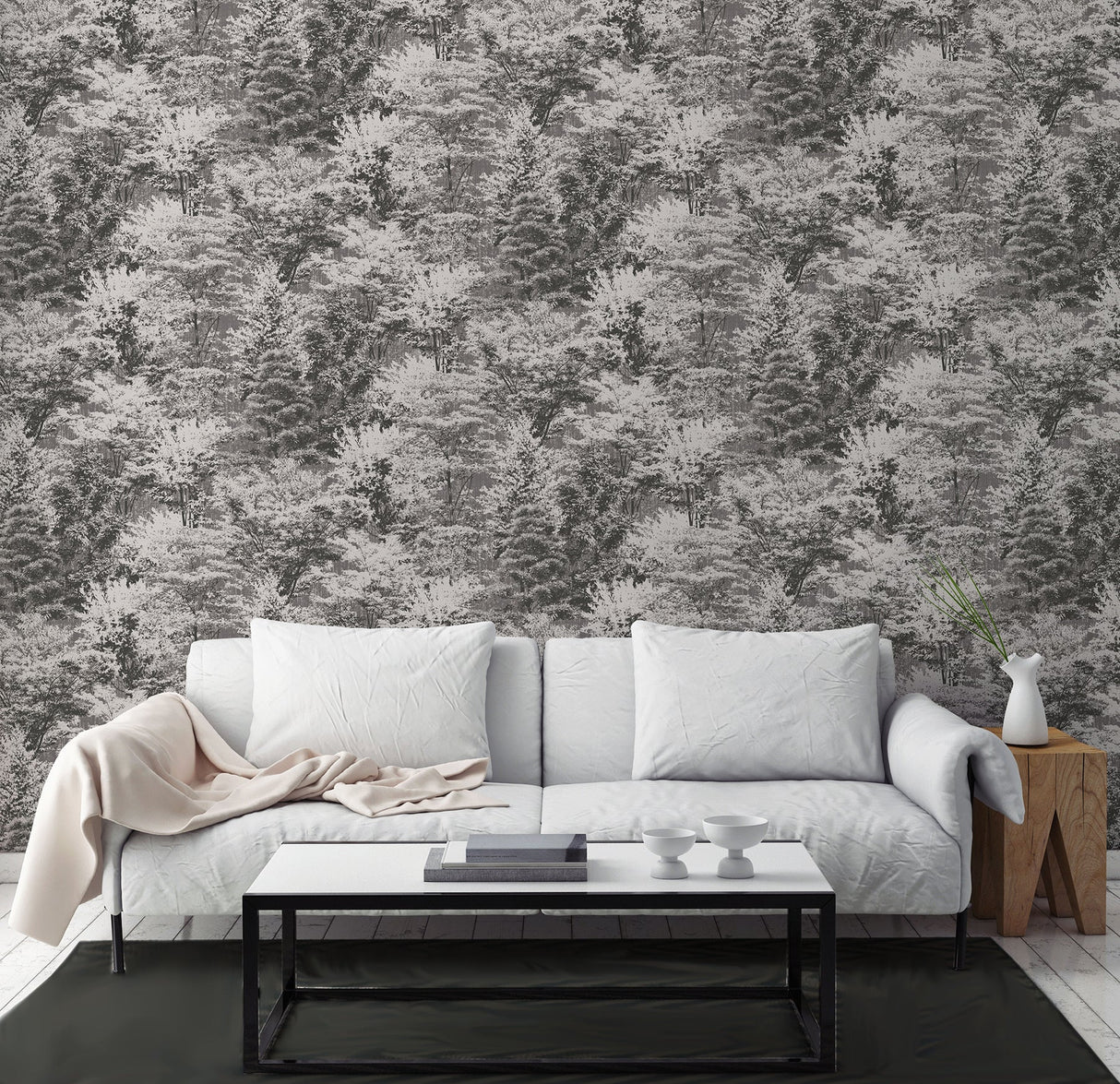 Crown  M1334 Camphor Charcoal Trees Wallpaper