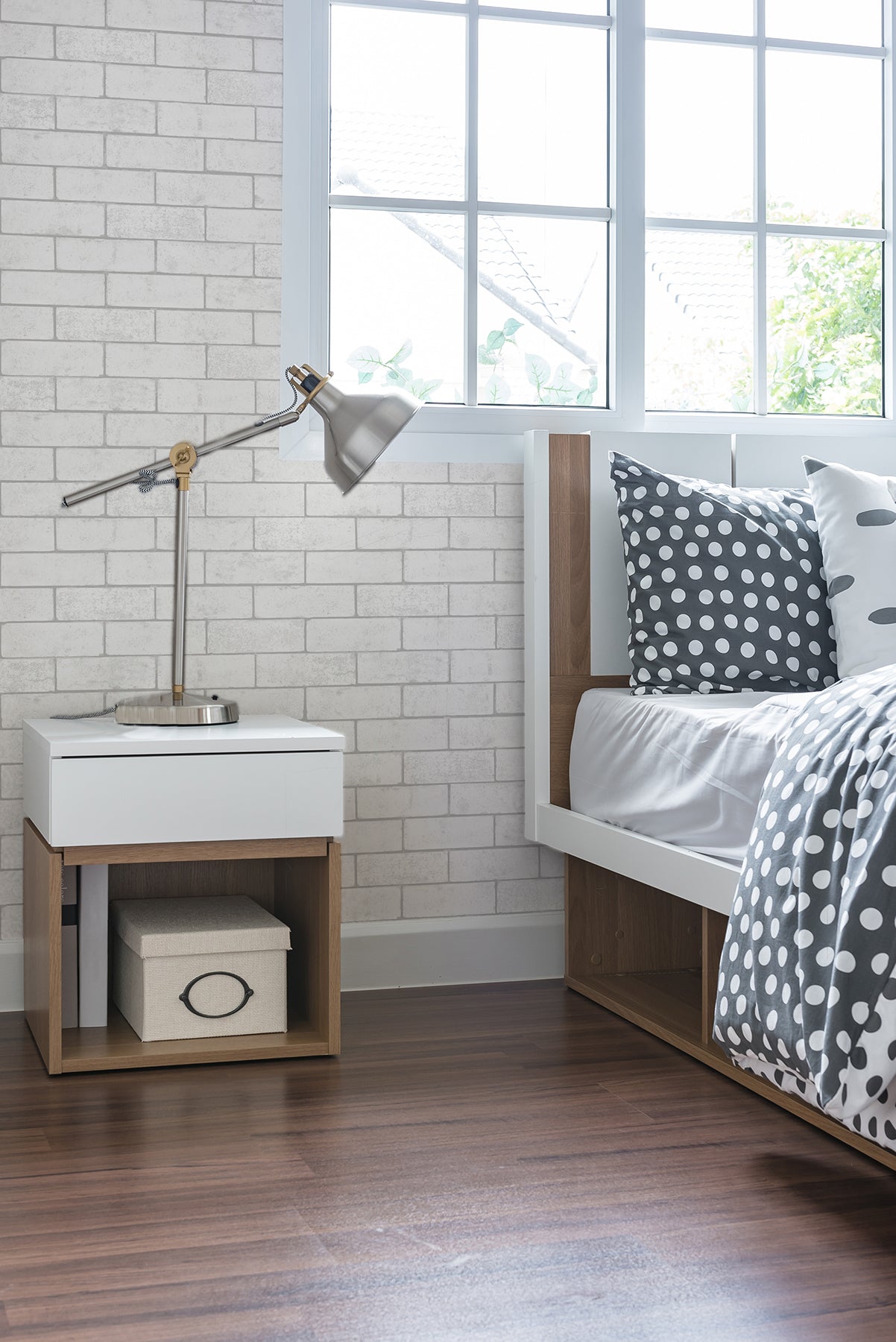 Crown M1370 Kirsten White Industrial Brick Wallpaper