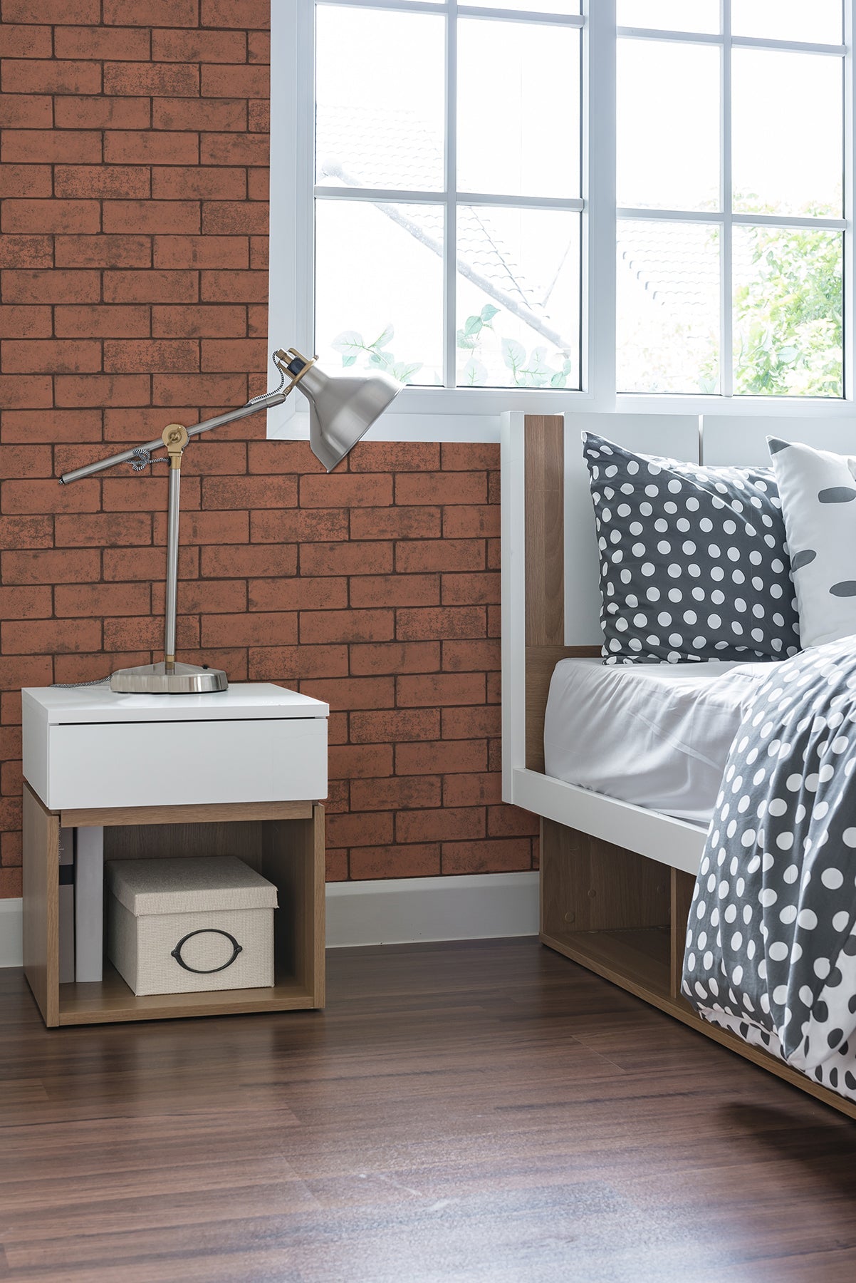 Crown M1372 Kirsten Red Industrial Brick Wallpaper