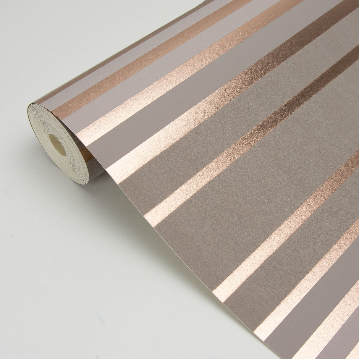 Fine Decor M1471 Mayfair Rose Gold Metallic Stripe Wallpaper