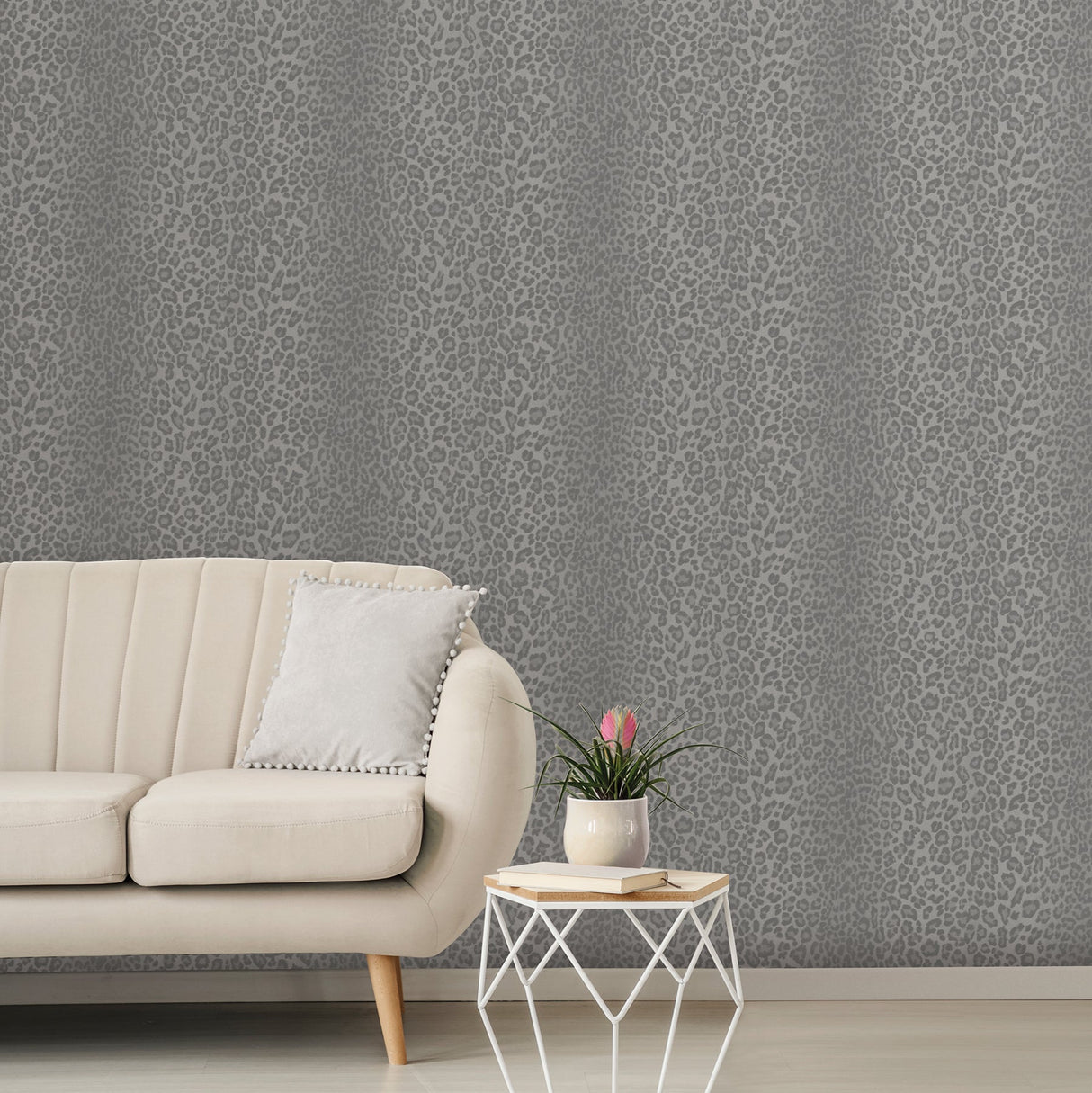 Fine Decor M1501 Glamorous Charcoal Fur Wallpaper