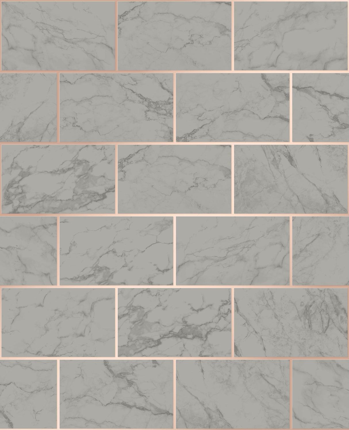 Crown M1511 Mirren Grey Marble Subway Tile Wallpaper
