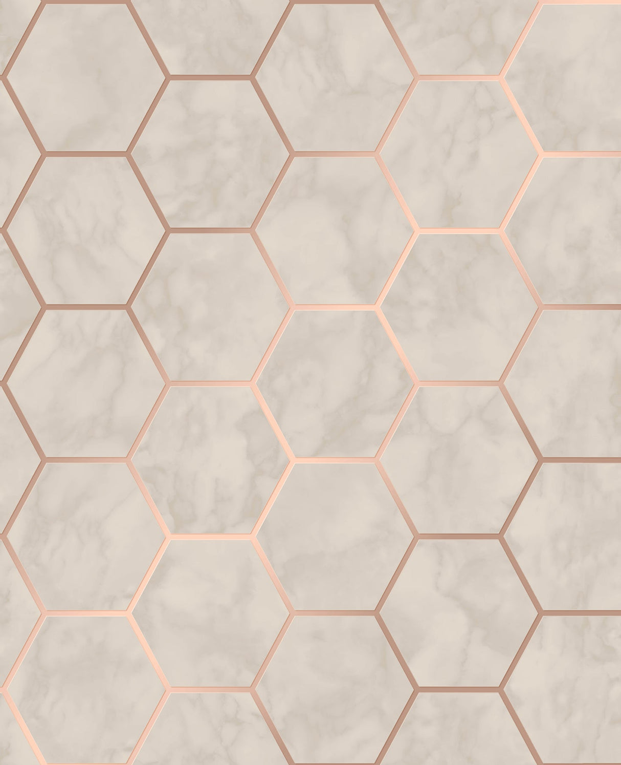 Crown M1512 Margaret Beige Marble Hexagon Wallpaper