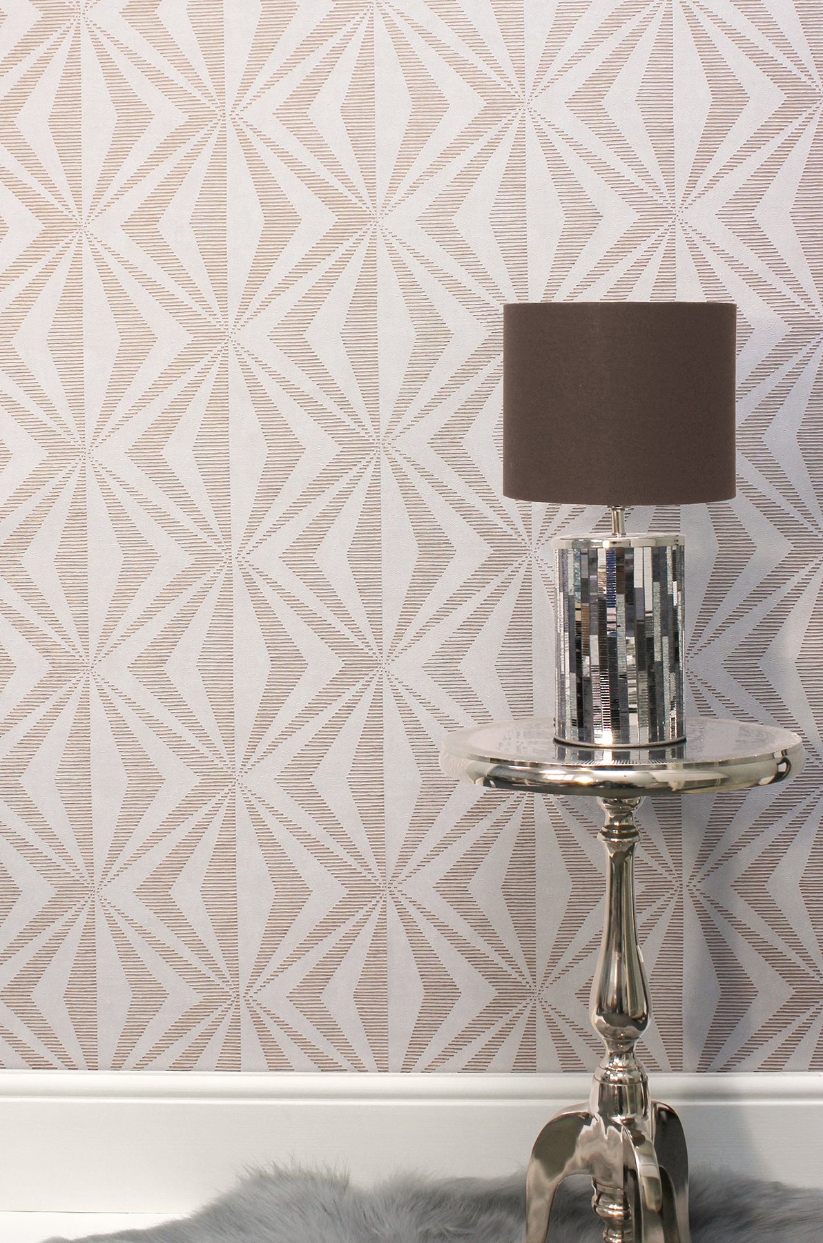 Fine Decor M1559 Precision Rose Gold Diamond Geo Wallpaper