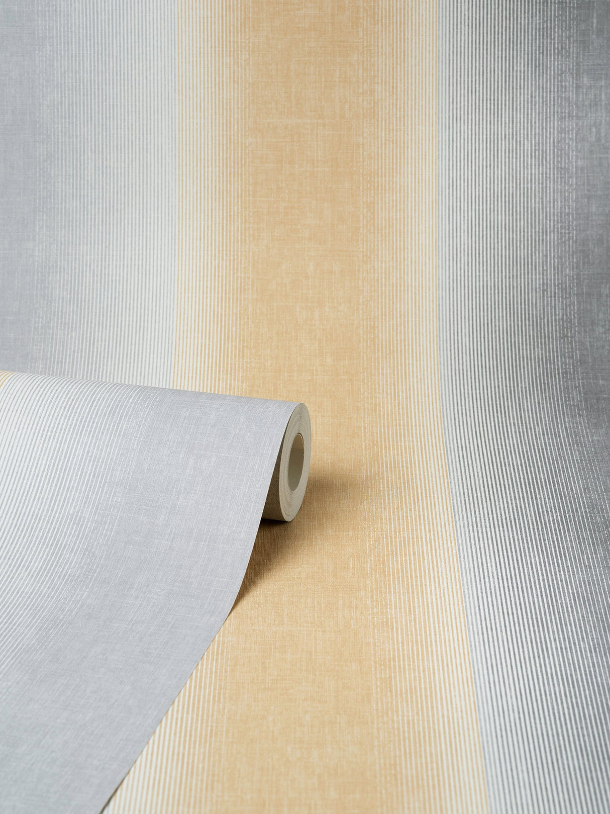 Fine Decor M1645 Kirby Mustard Stripe Wallpaper