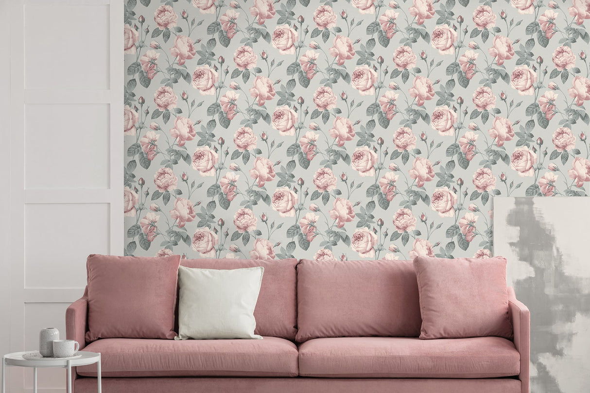 Fine Decor M1647 Eden Pink Floral Wallpaper