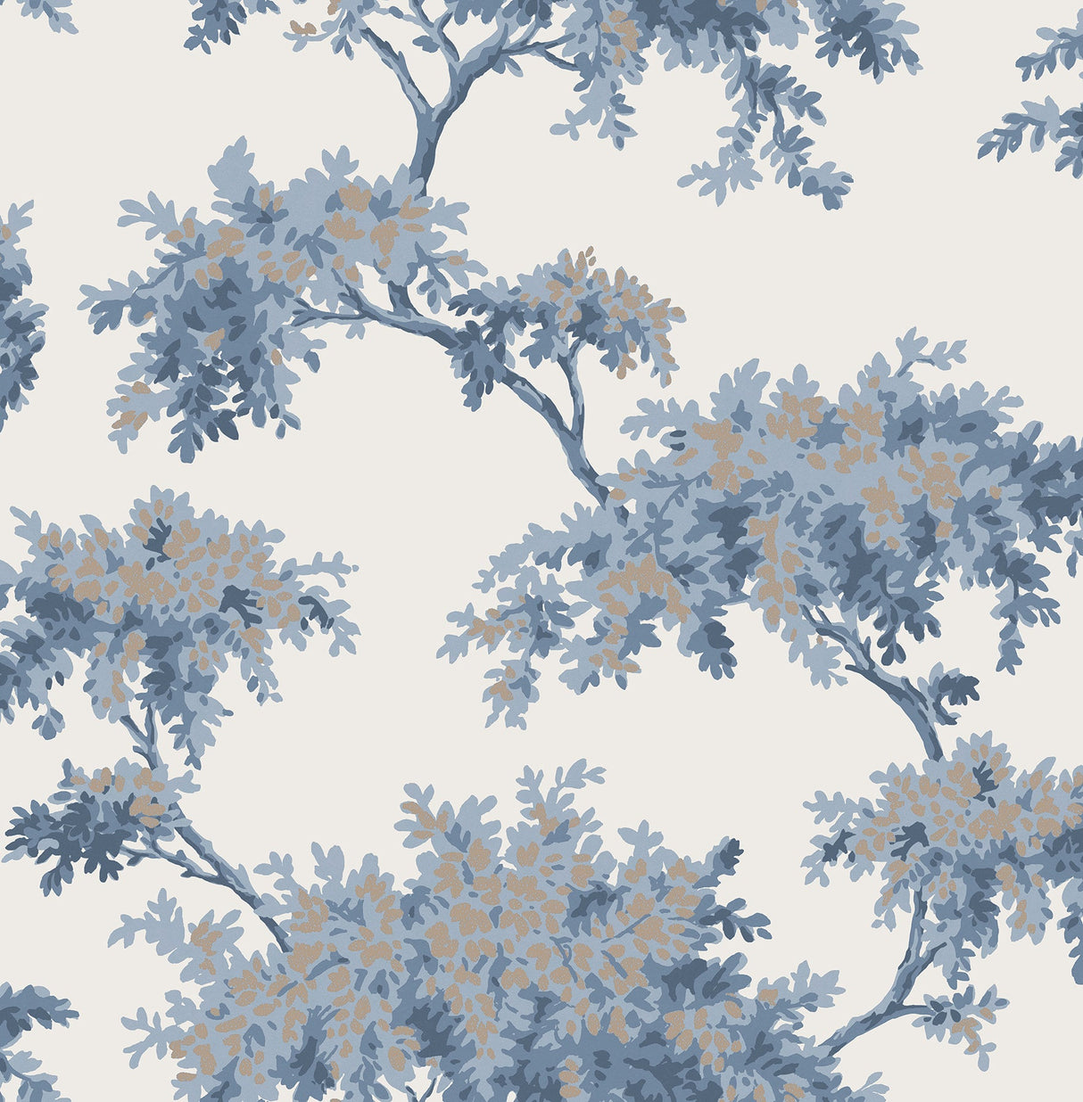 Brewster M1672 Ashdown Dark Blue Tree Wallpaper