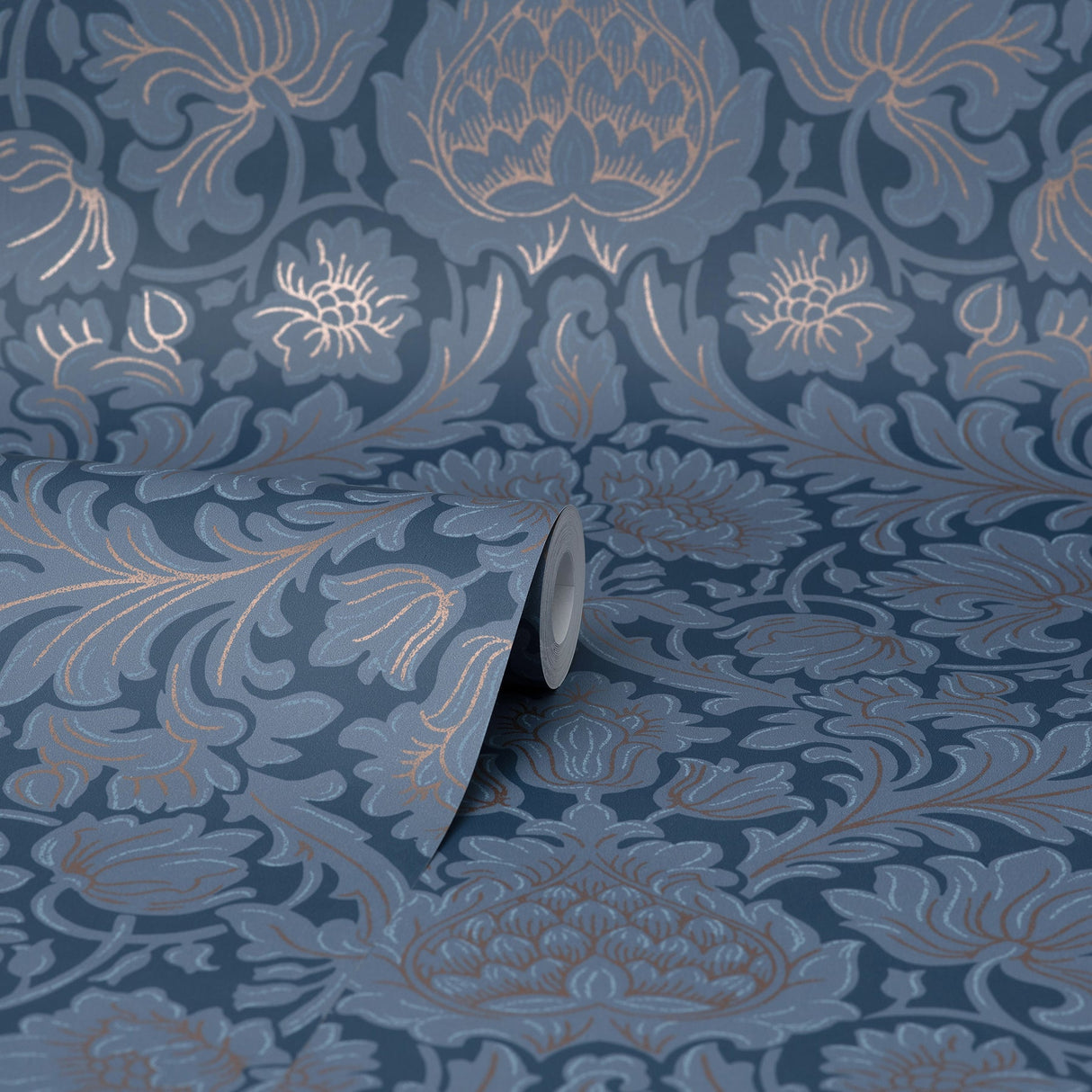 Brewster M1681 Bamburg Dark Blue Floral Wallpaper