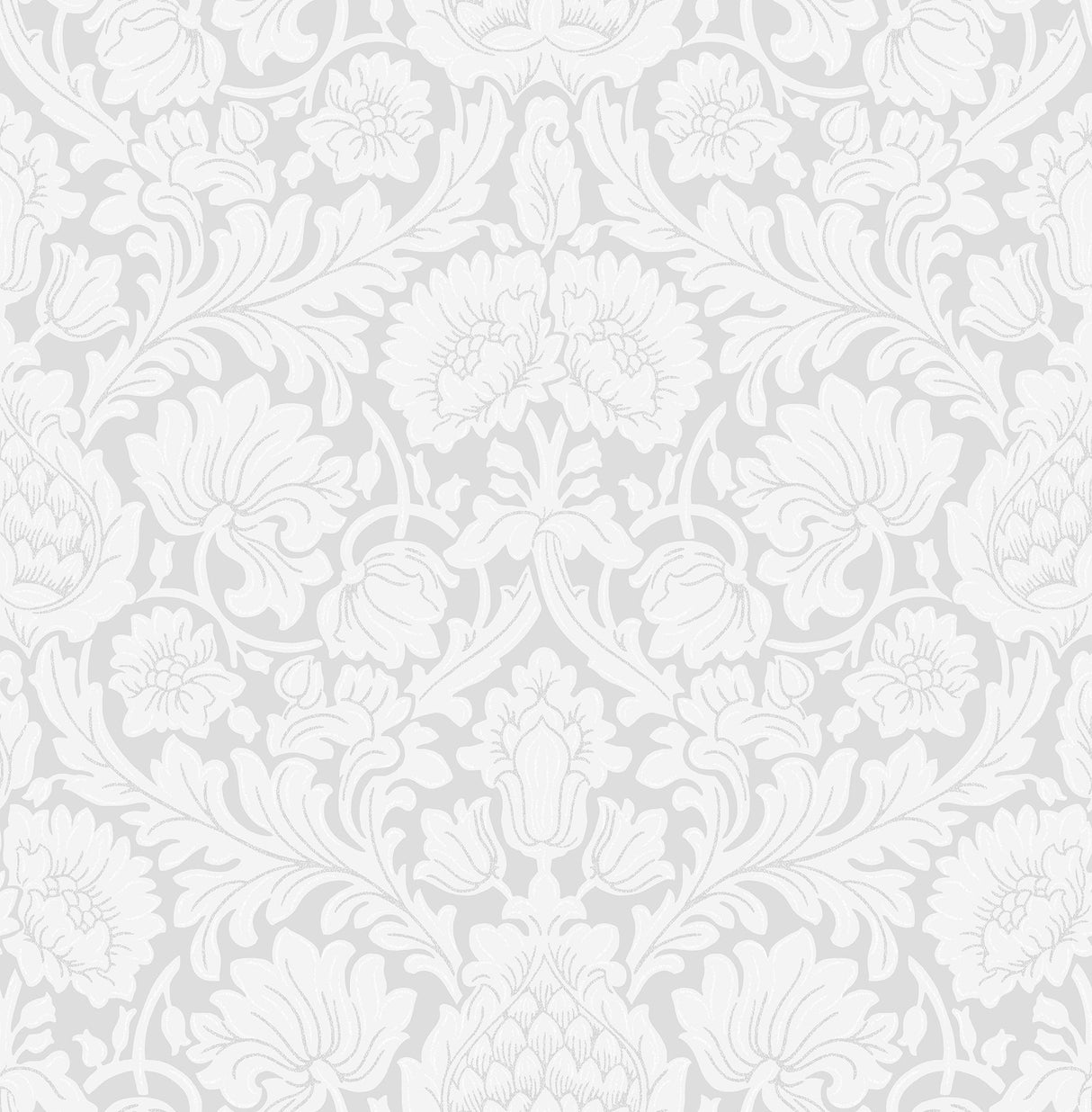Brewster M1683 Bamburg Grey Floral Wallpaper