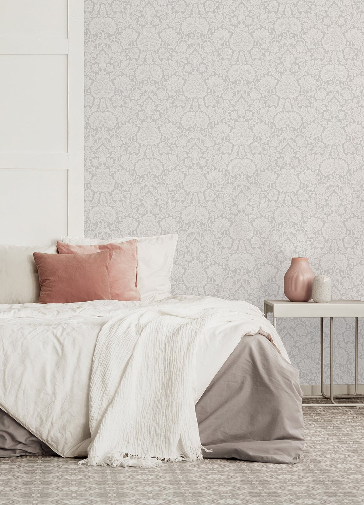 Brewster M1683 Bamburg Grey Floral Wallpaper