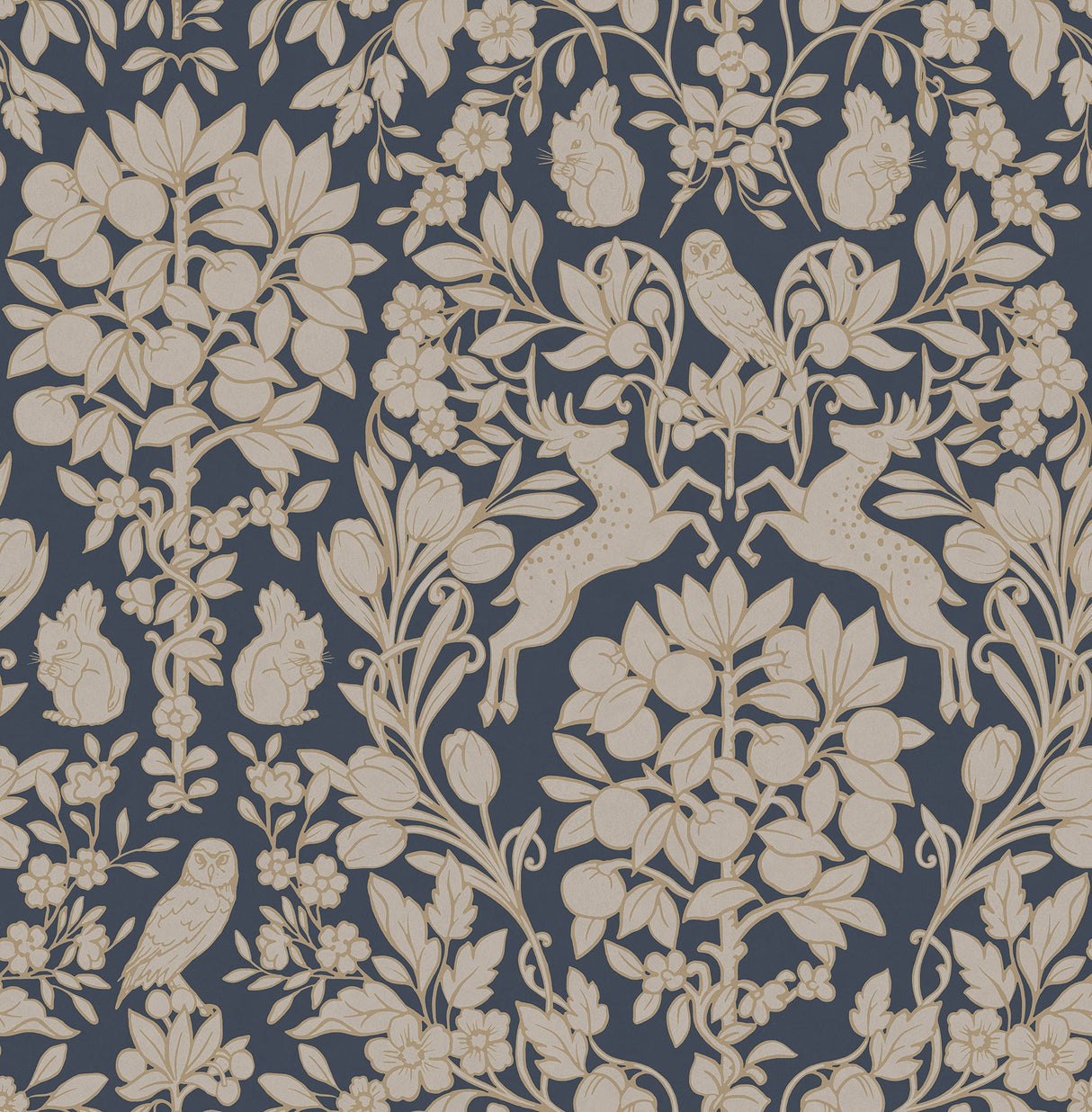 Brewster M1684 Richmond Blue Floral Wallpaper