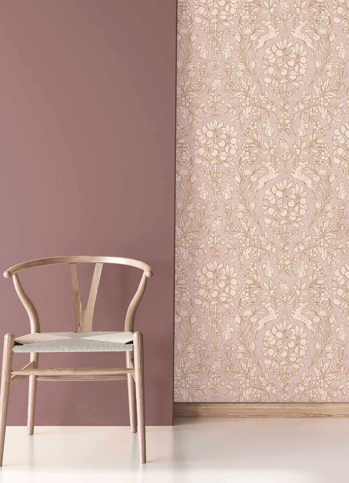 Brewster M1687 Richmond Pink Floral Wallpaper
