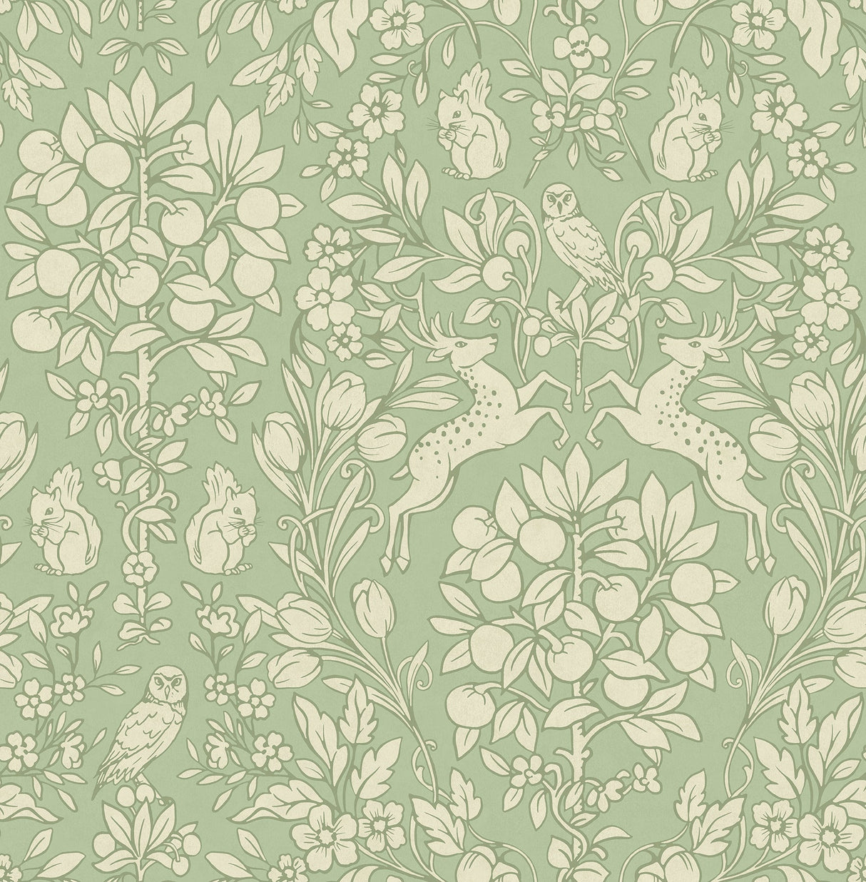 Brewster M1688 Richmond Sage Floral Wallpaper