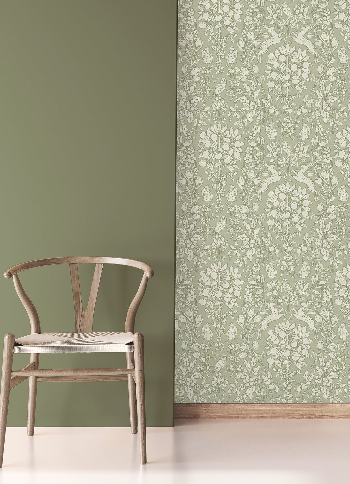 Brewster M1688 Richmond Sage Floral Wallpaper