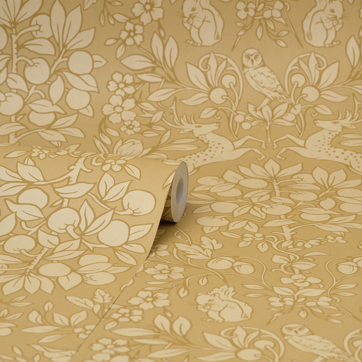 Brewster M1689 Richmond Mustard Floral Wallpaper