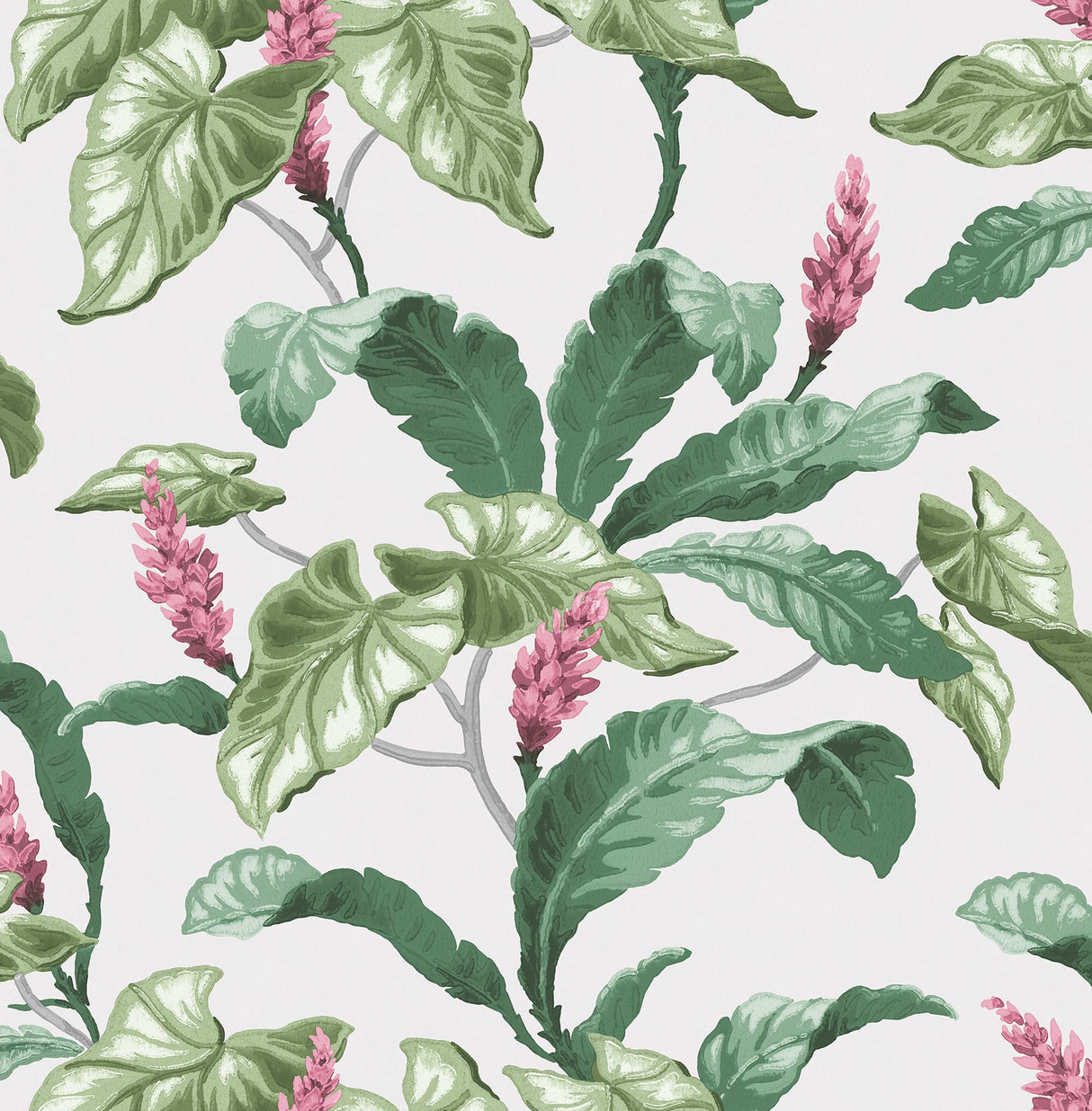 Brewster M1692 Meridian Parade Green Tropical Leaves Wallpaper