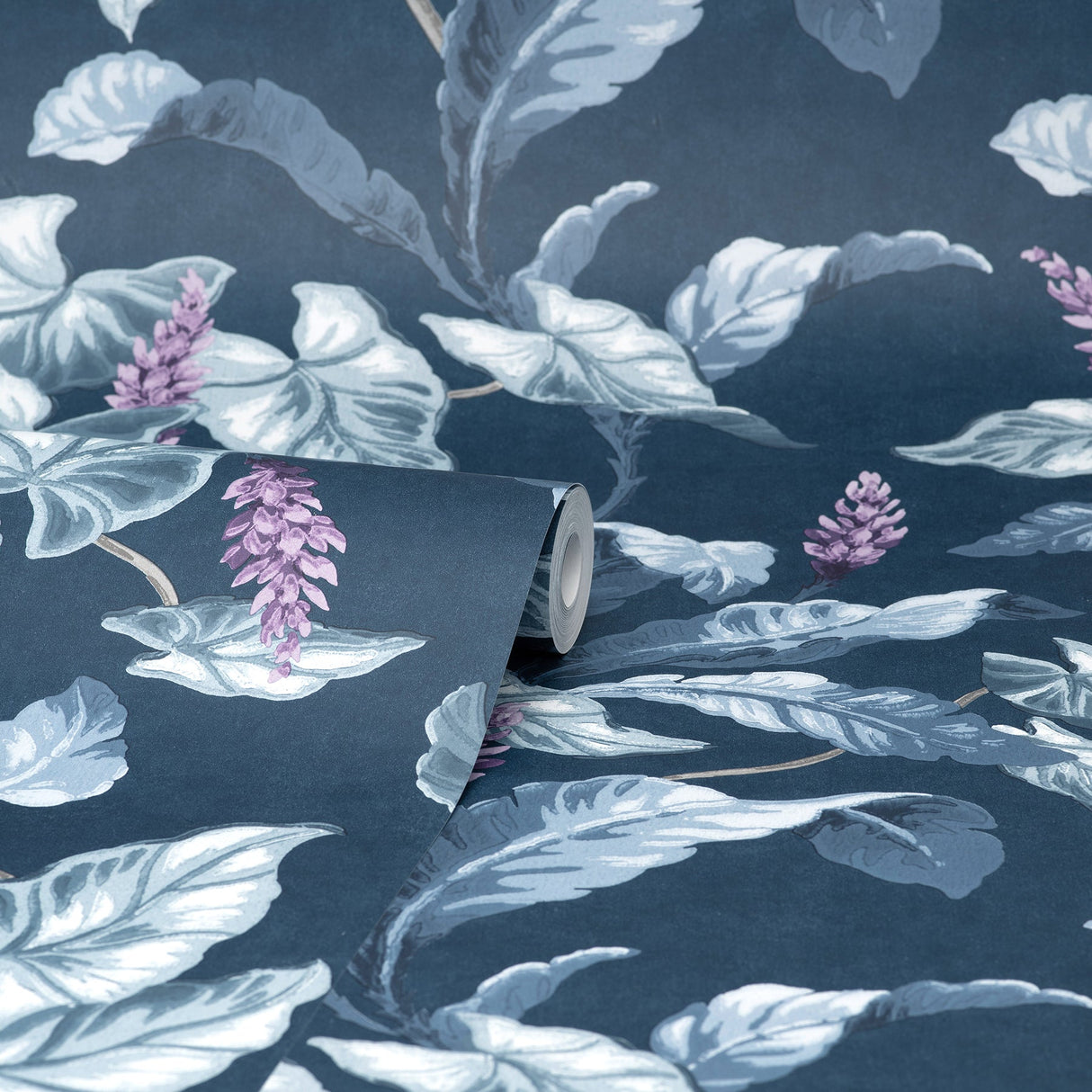 Brewster M1693 Meridian Parade Blue Tropical Leaves Wallpaper