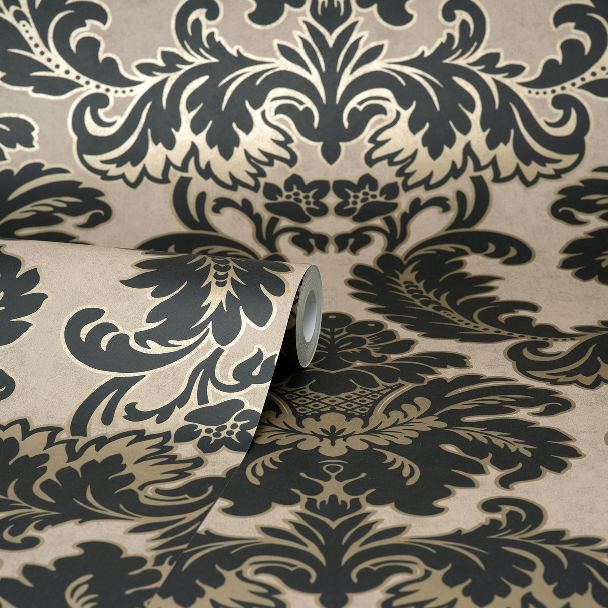 Brewster M1703 Windsor Black Damask Wallpaper