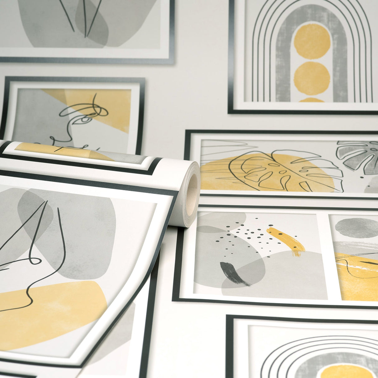 Fine Decor M1712 Krasner Mustard Gallery Wallpaper