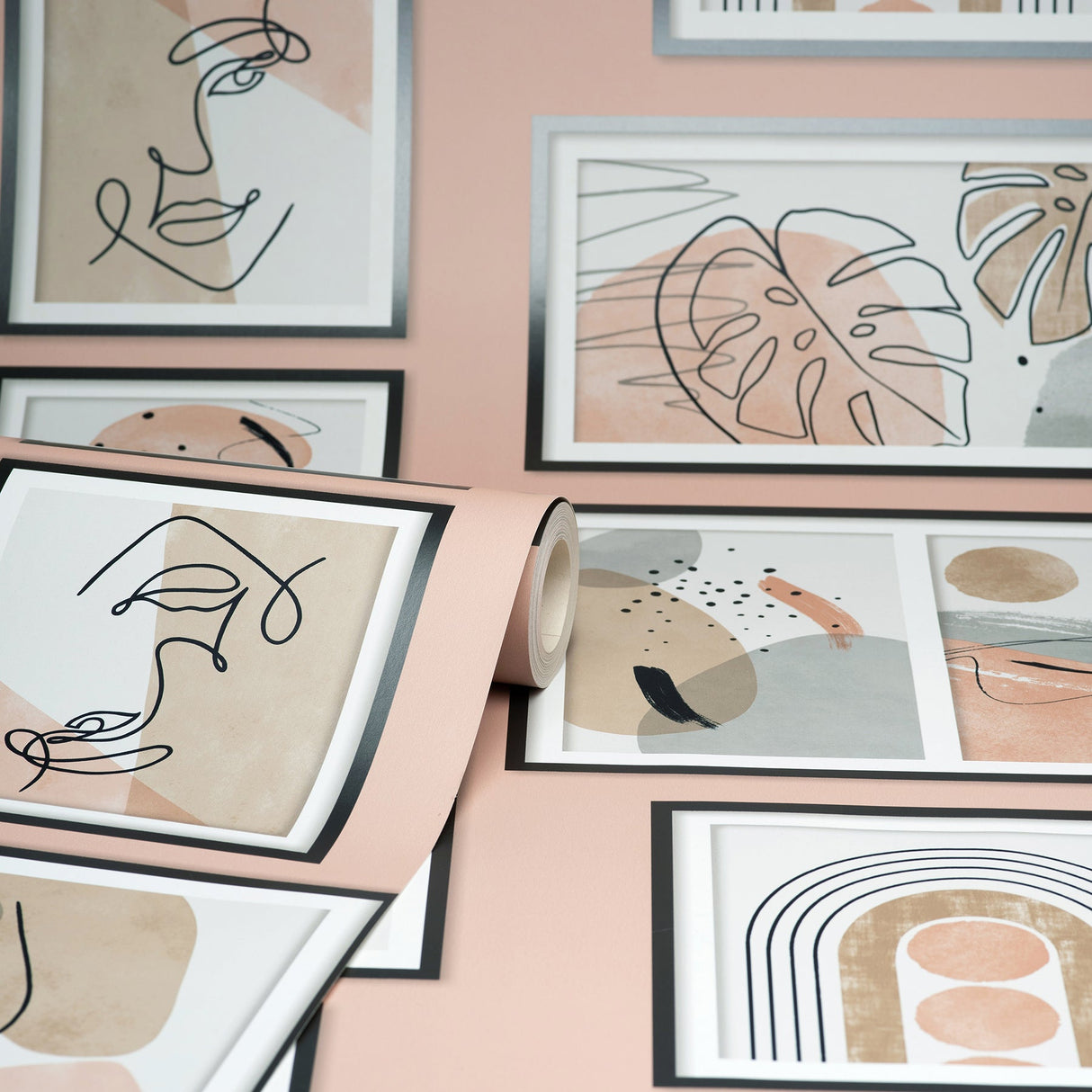 Fine Decor M1714 Krasner Pink Gallery Wallpaper