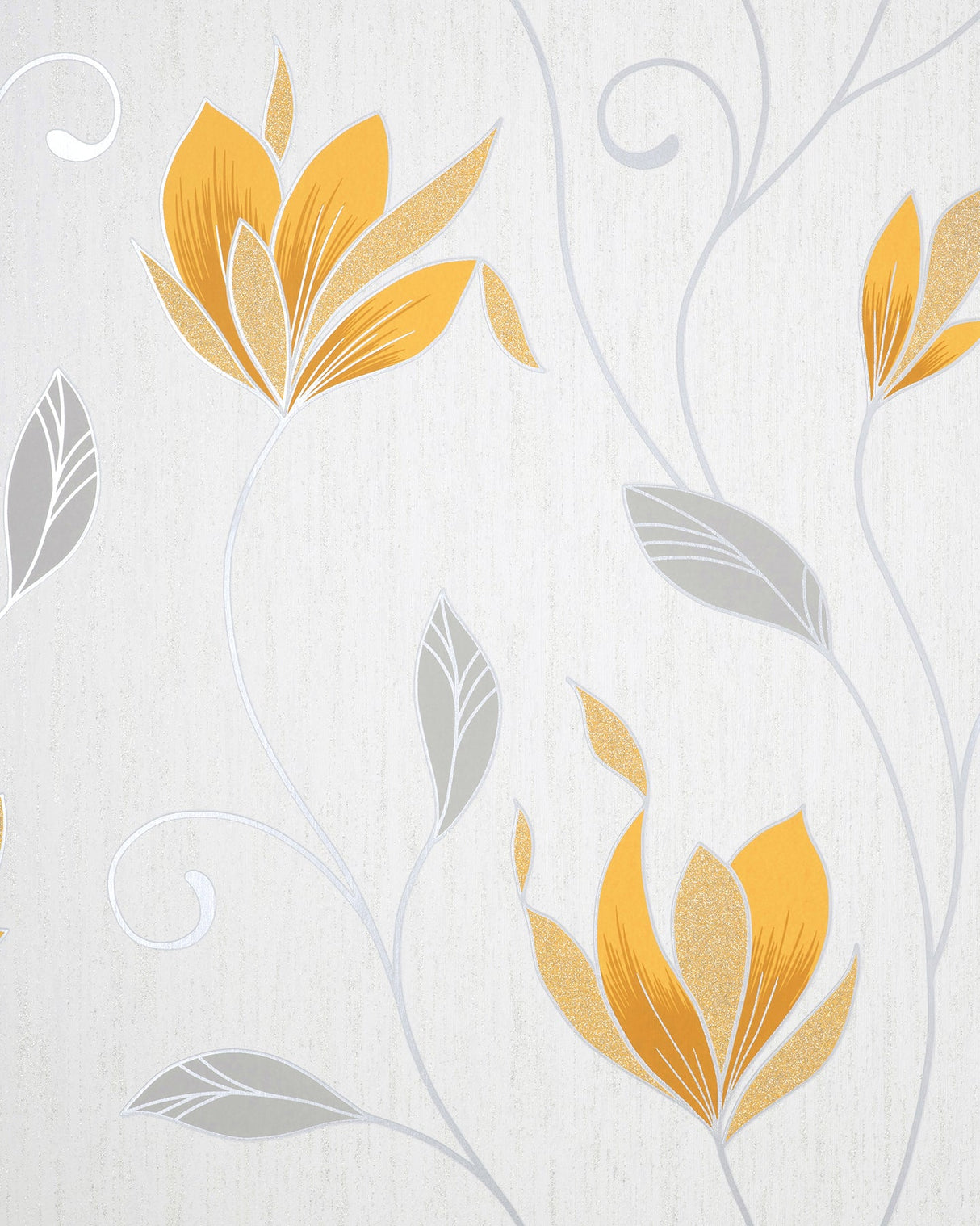 Fine Decor M1717 Synergy Yellow Floral Wallpaper