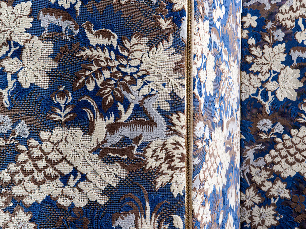 Scalamandre M1 00010264 BLUE WOOD TAILS TALE Fabric - Eade's Wallpaper
