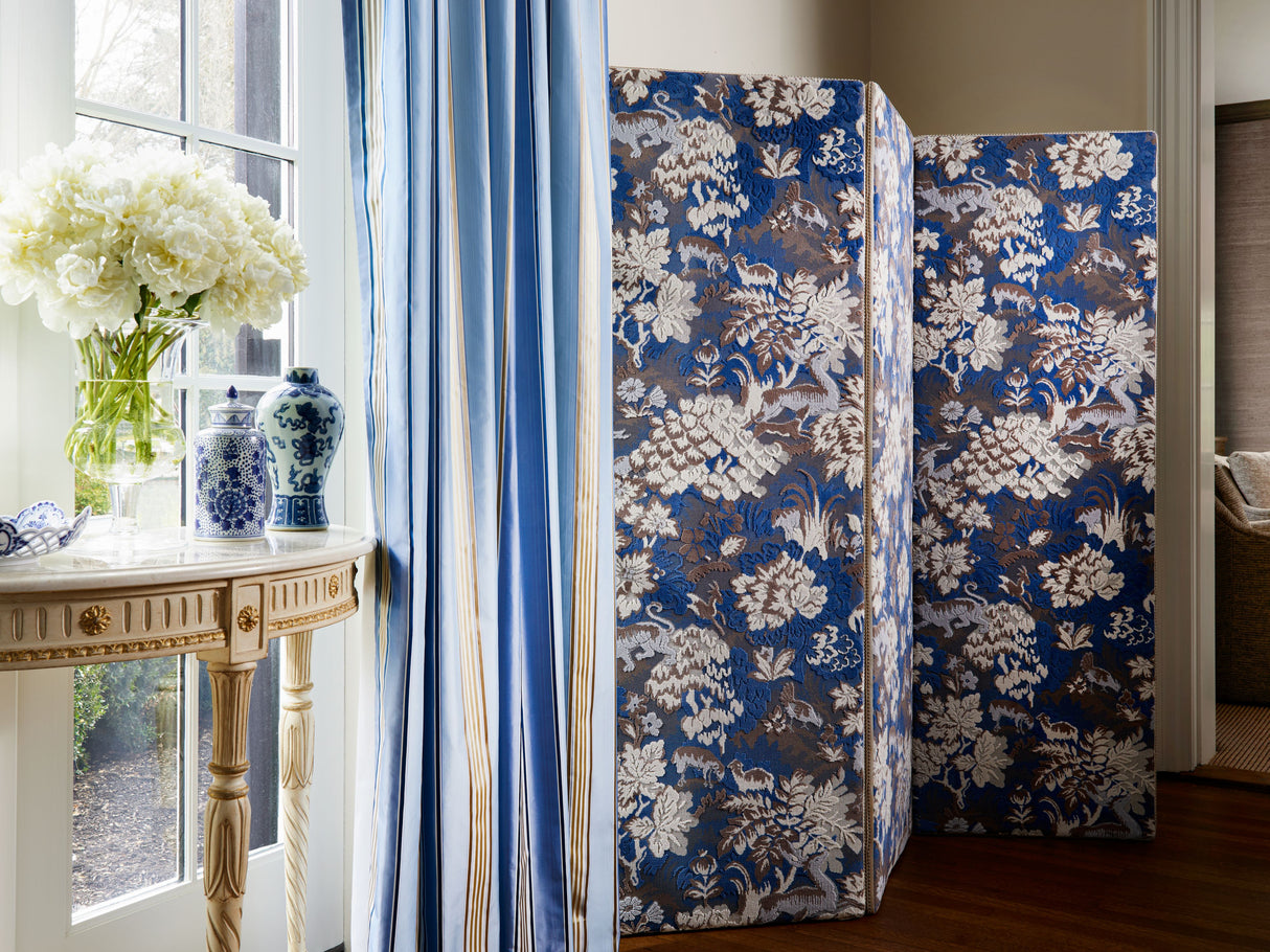 Scalamandre M1 00010264 BLUE WOOD TAILS TALE Fabric - Eade's Wallpaper