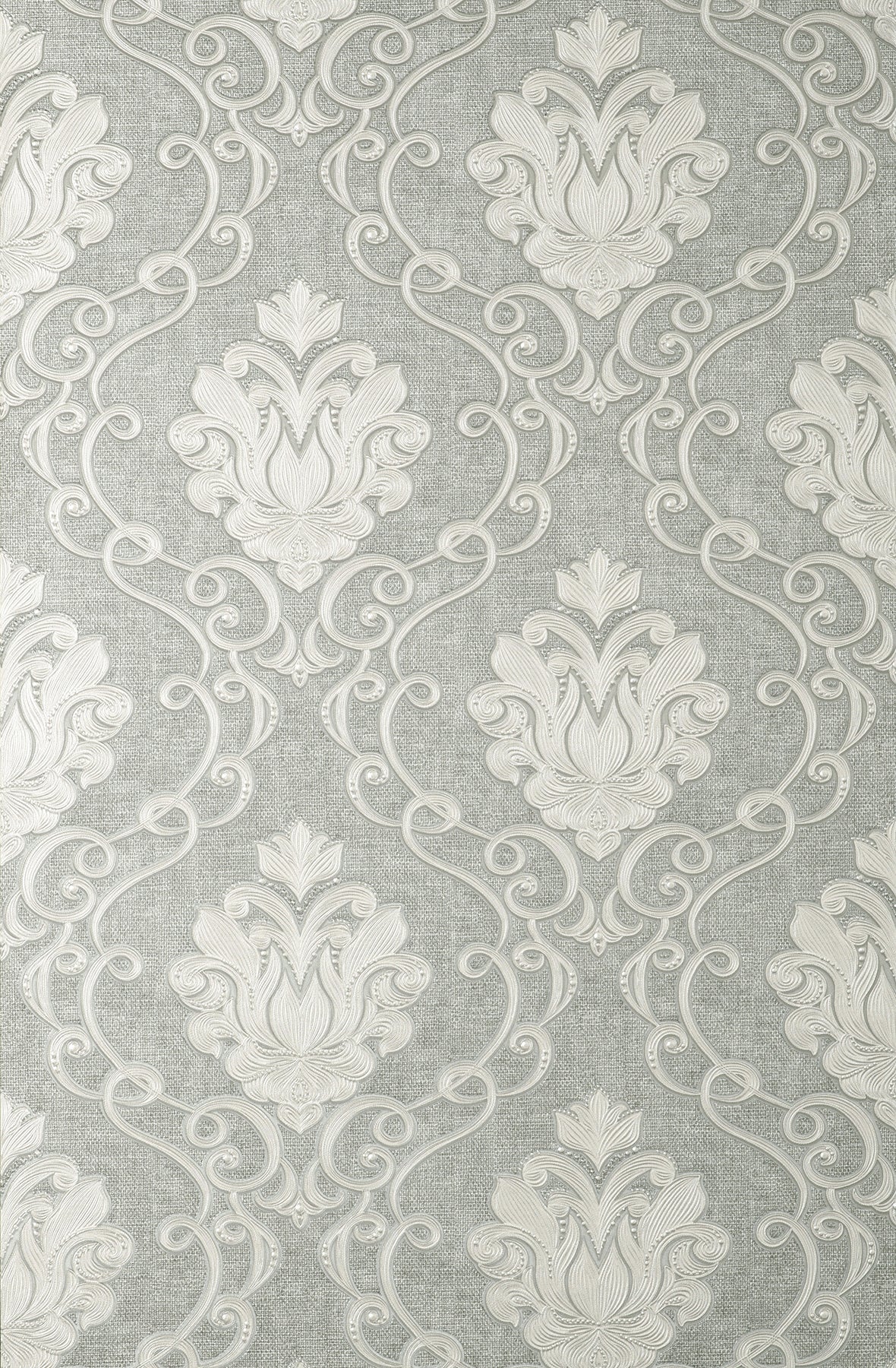 Fine Decor M95659 Florentine Grey Damask Wallpaper