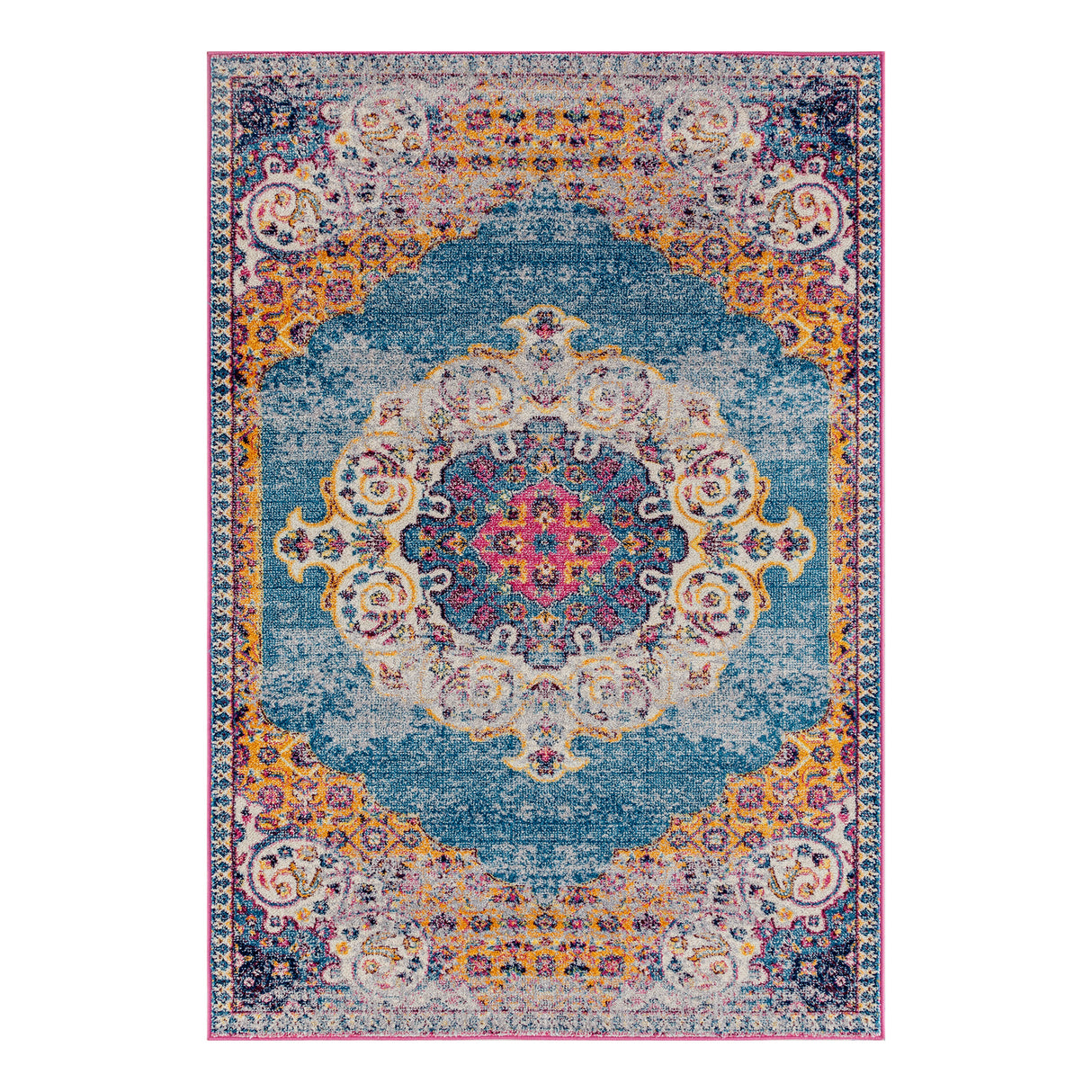 Amer Rugs MAN-3 Manhattan Bohemian Pattern /Orange Runner Rug, 2'6" X 6' Area Rug