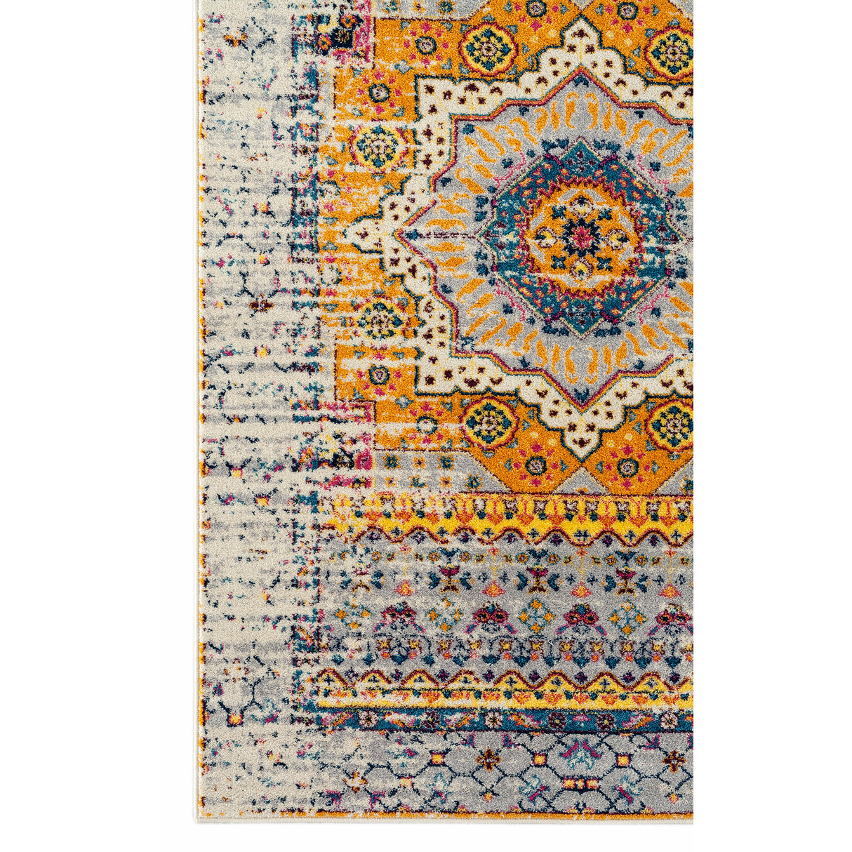 Amer Rugs MAN-33 Manhattan Bohemian Pattern /Orange Runner Rug, 2'6" X 7'6" Area Rug