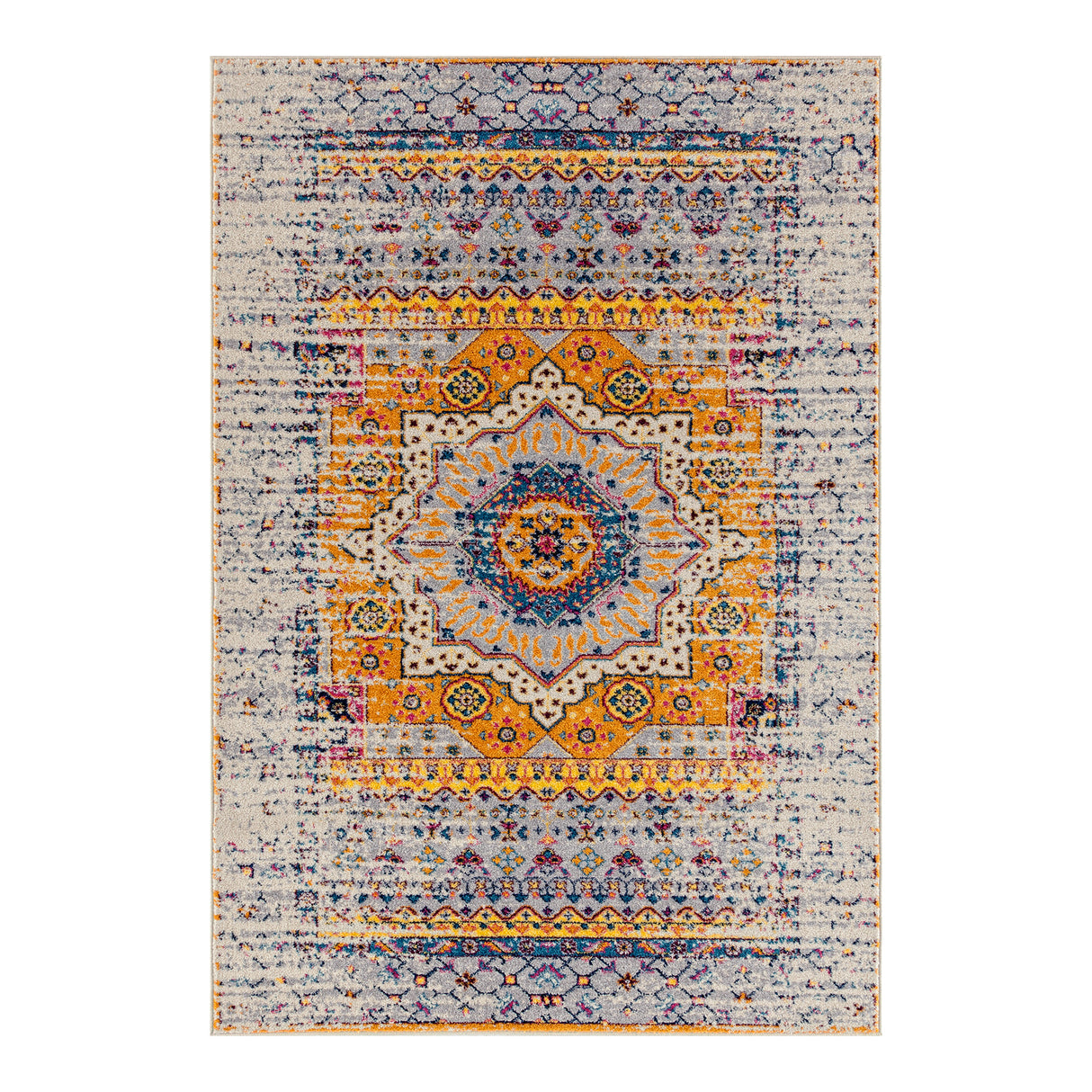 Amer Rugs MAN-33 Manhattan Bohemian Pattern /Orange Runner Rug, 2'6" X 7'6" Area Rug